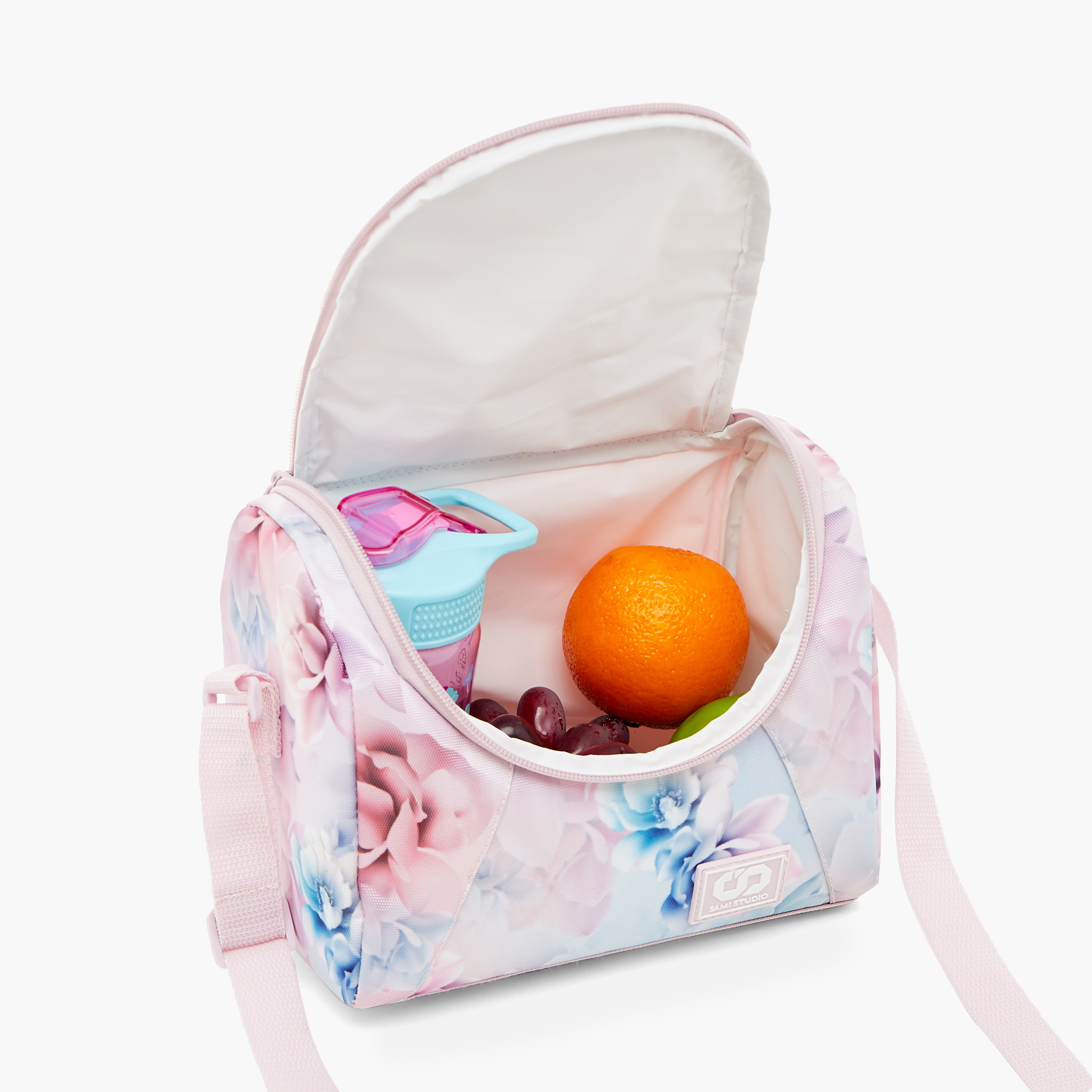SAMI STUDIO Floral Print Lunch Bag with Adjustable Strap and Zip Closure-school-lunchessentials-lunchbags-image-5