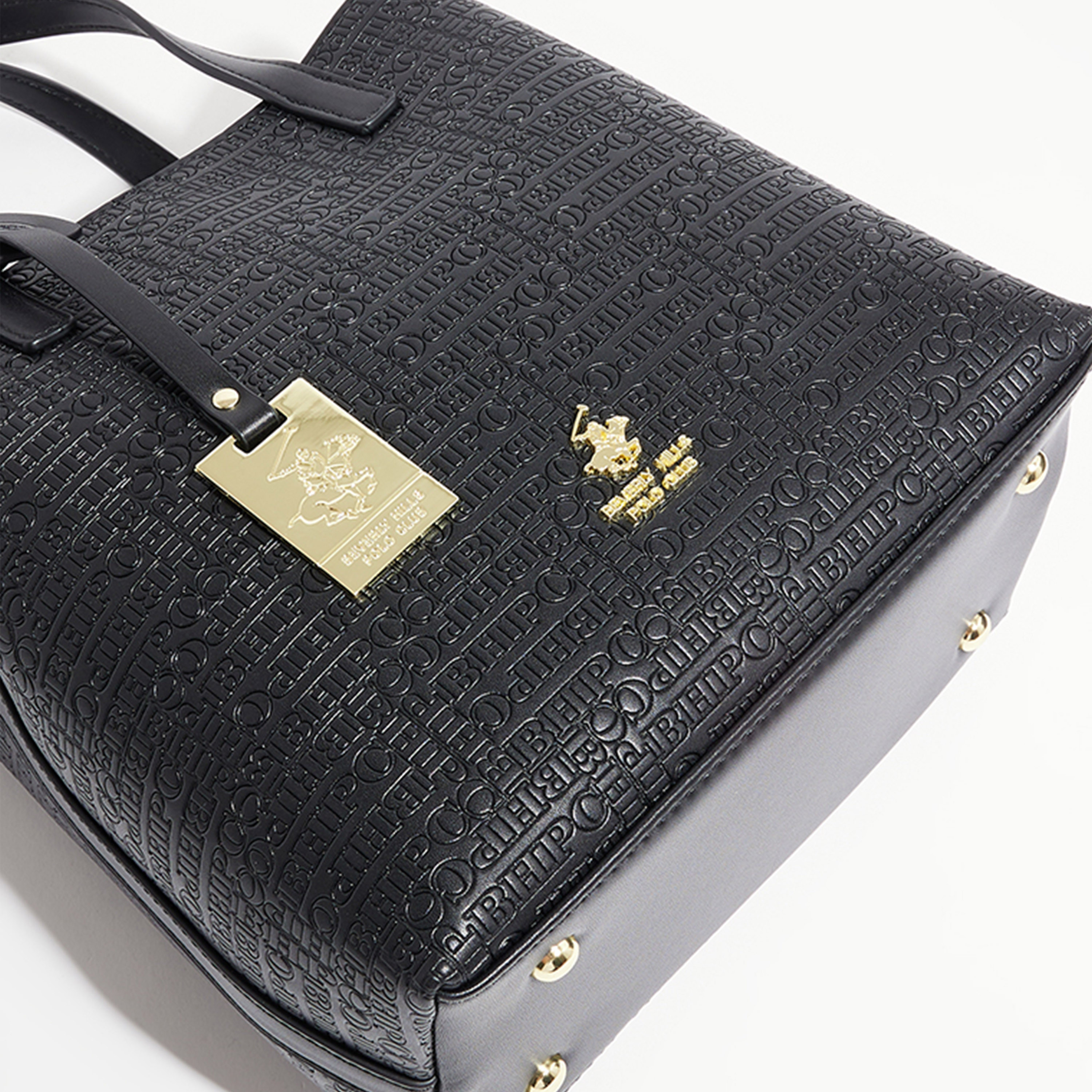 Beverly Hills Polo Club Textured Shoulder Bag with Magnetic Closure-women-bagsandwallets-handbags-image-3