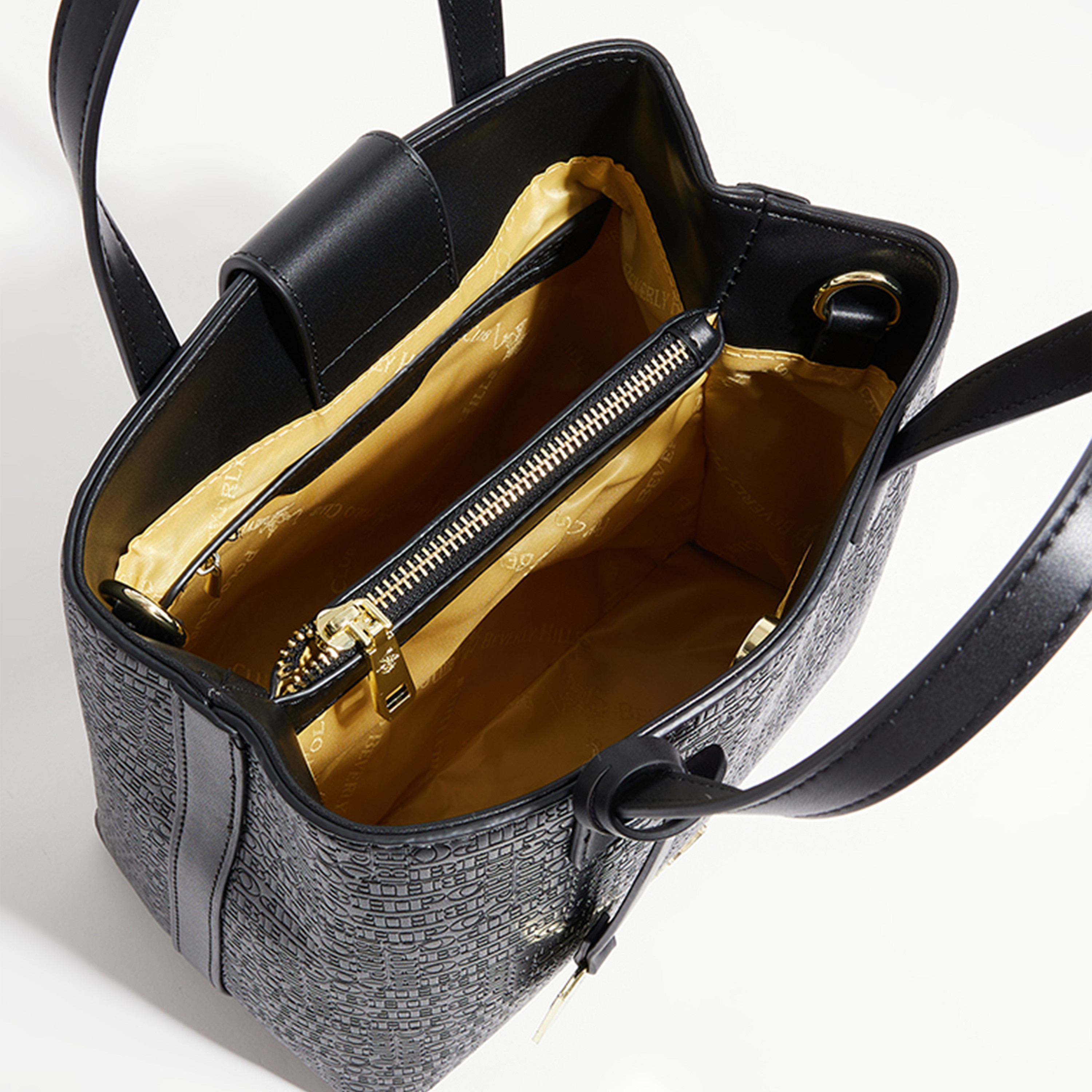 Beverly Hills Polo Club Textured Shoulder Bag with Magnetic Closure-women-bagsandwallets-handbags-image-4
