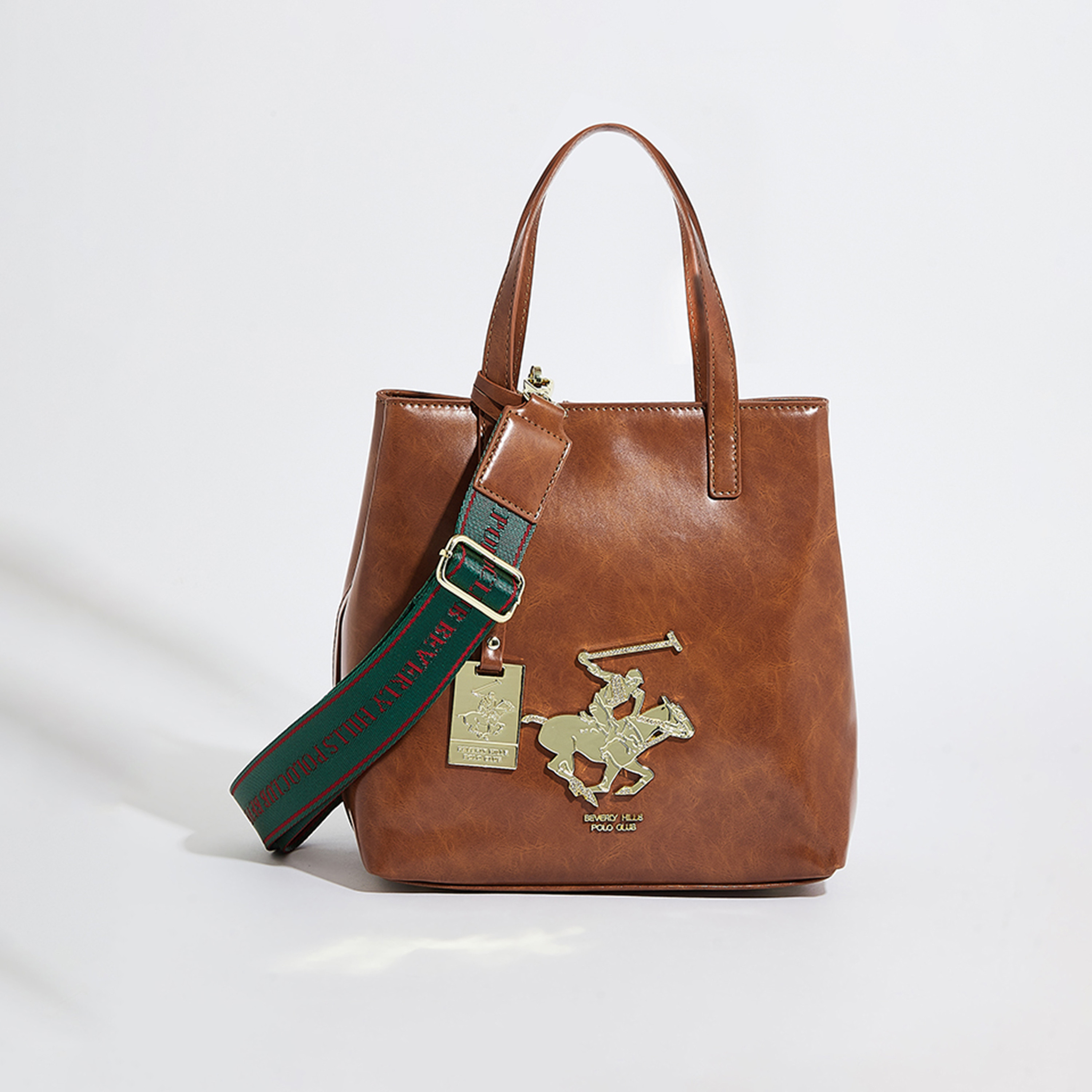 Beverly Hills Polo Club Textured Shoulder Bag with Magnetic Closure-women-bagsandwallets-handbags-image-5
