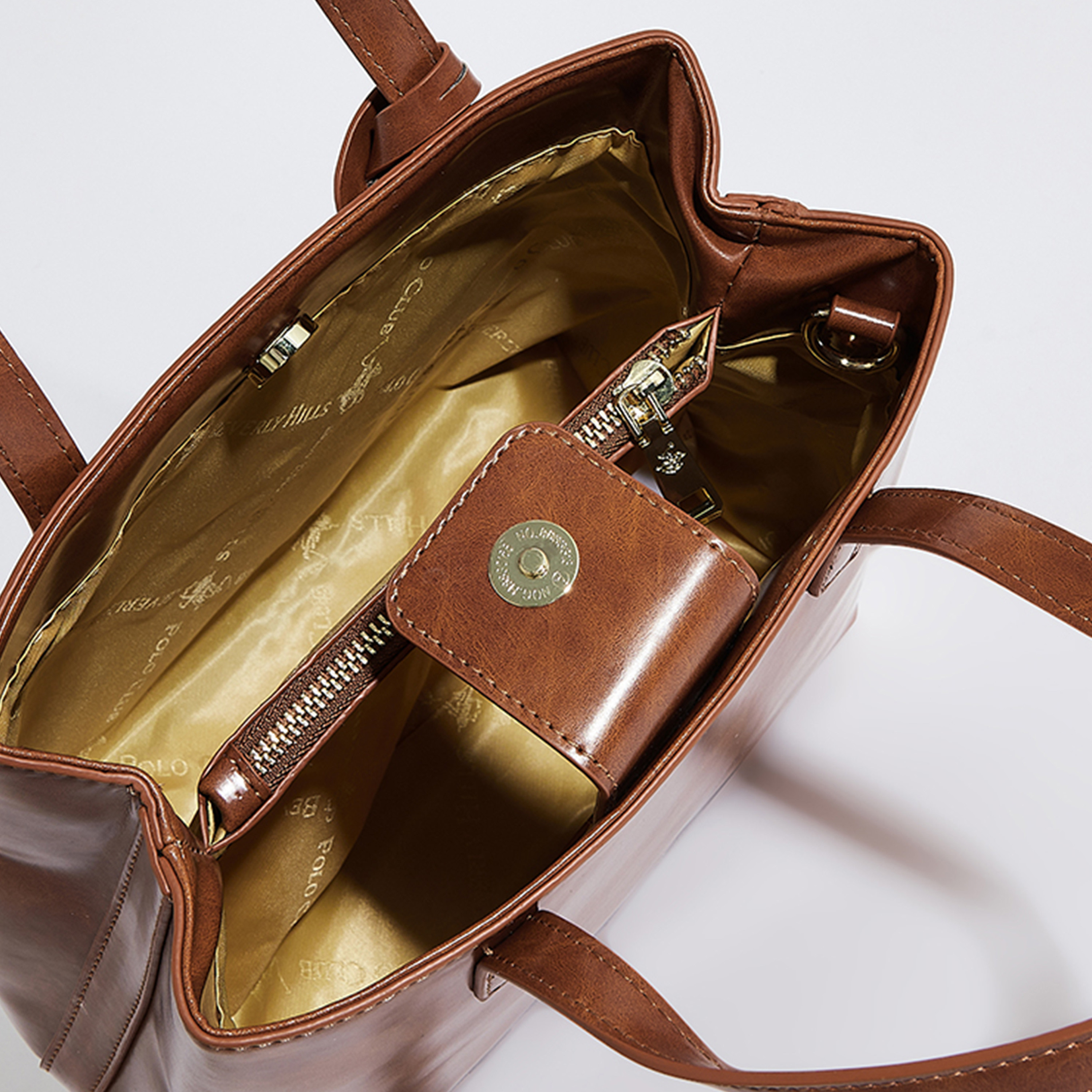 Beverly Hills Polo Club Textured Shoulder Bag with Magnetic Closure-women-bagsandwallets-handbags-image-8