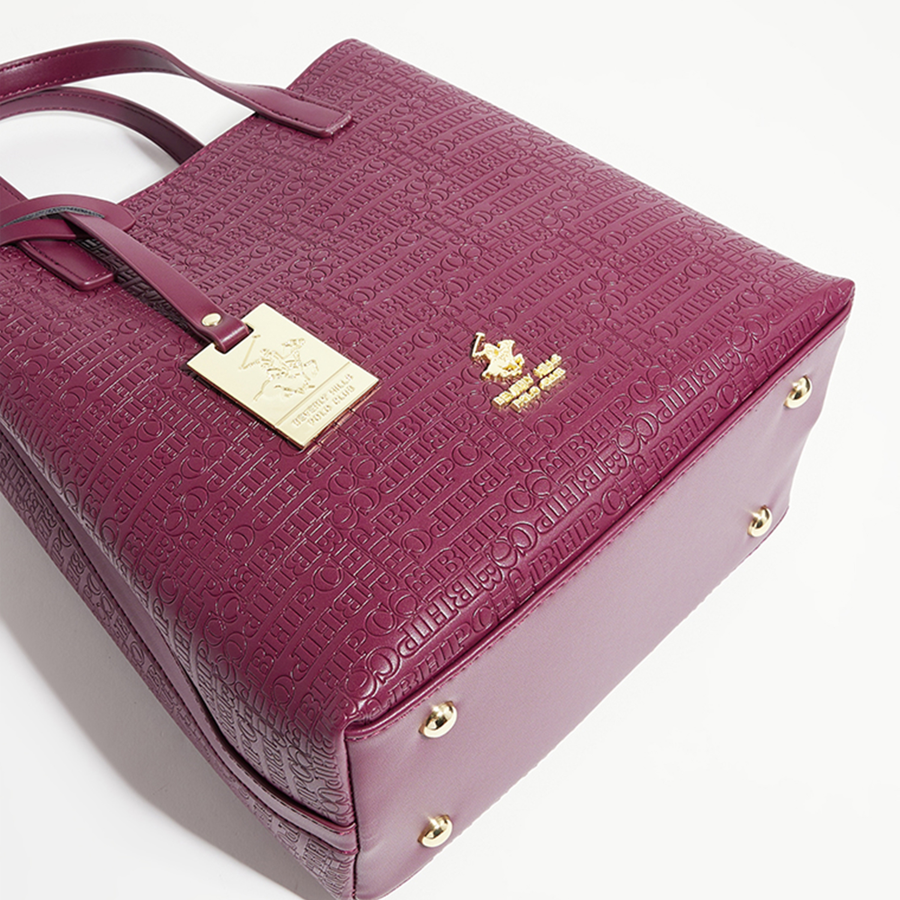 Beverly Hills Polo Club Textured Shoulder Bag with Magnetic Closure-women-bagsandwallets-handbags-image-11