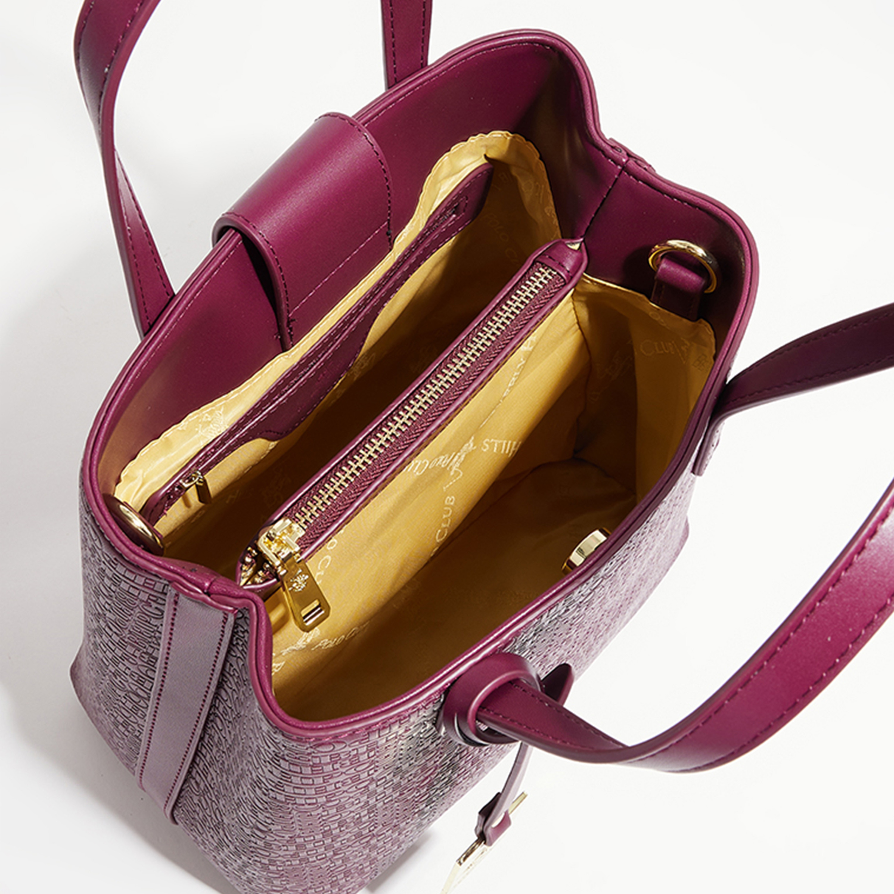 Beverly Hills Polo Club Textured Shoulder Bag with Magnetic Closure-women-bagsandwallets-handbags-image-12