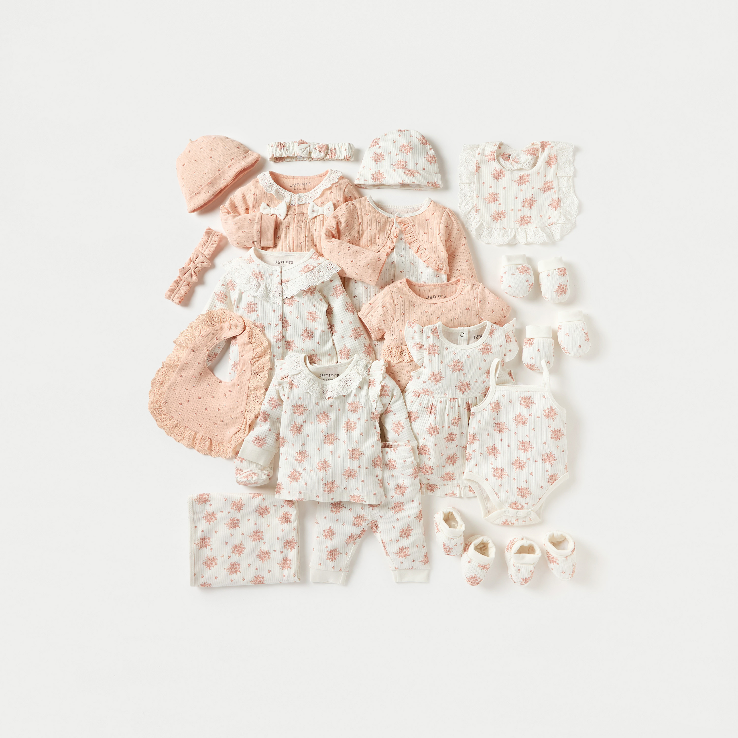 بطّانيّة لحديثي الولادة بطبعات زهور من جونيورز - 70x70 سم-baby-nursery-blanketsandswaddles-receivingblankets-image-5