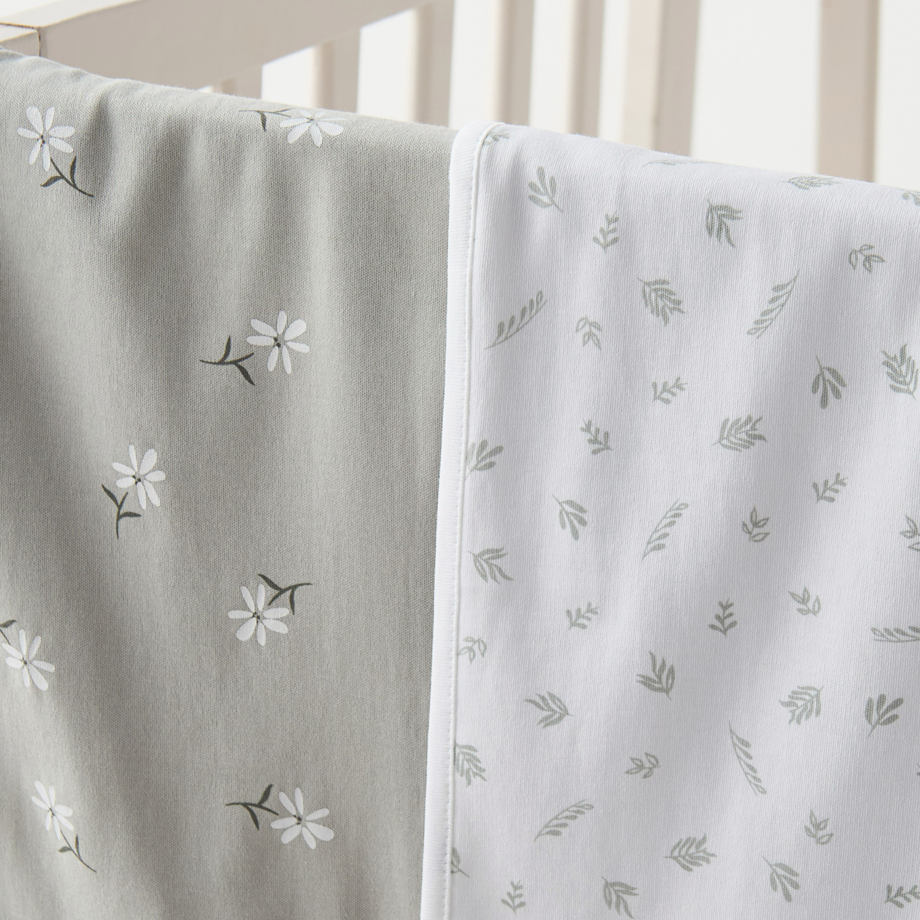 Juniors Floral Print 2-Piece Receiving Blanket Set -  70x70 cm-baby-nursery-blanketsandswaddles-receivingblankets-image-2