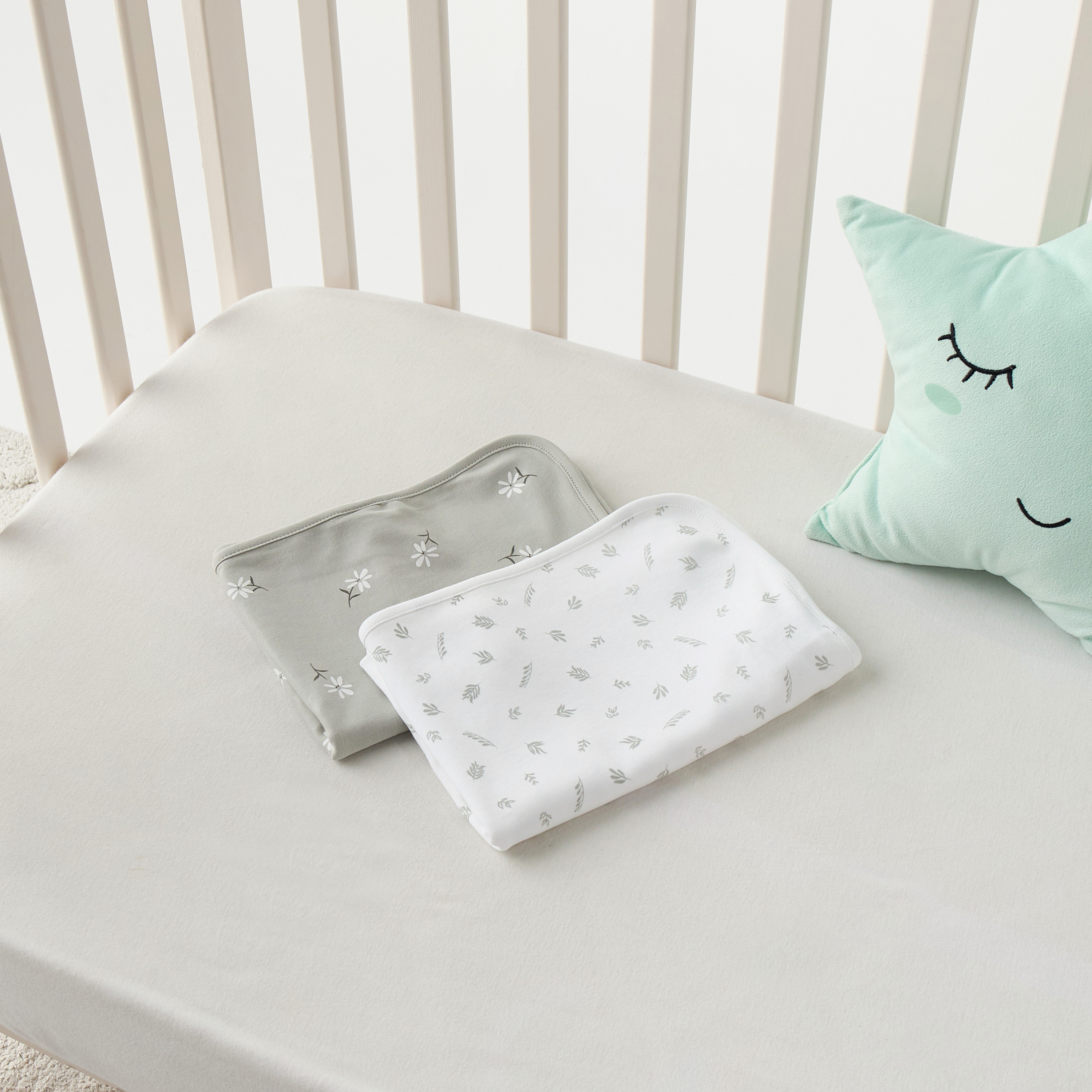 Juniors Floral Print 2-Piece Receiving Blanket Set -  70x70 cm-baby-nursery-blanketsandswaddles-receivingblankets-image-4