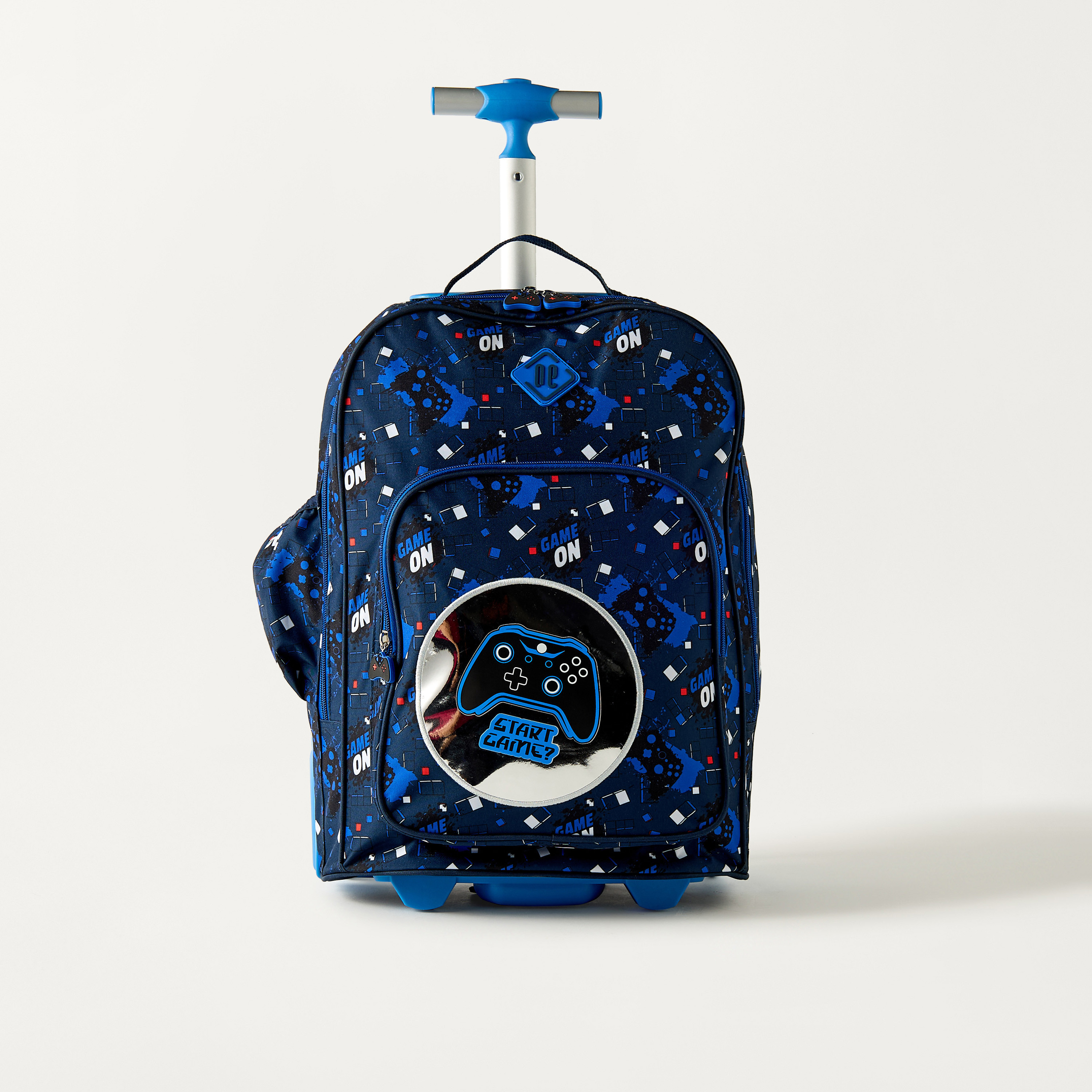 Gamer Print Trolley Backpack with Lunch Bag and Pencil Pouch-school-bagsandbackpacks-sets-image-2