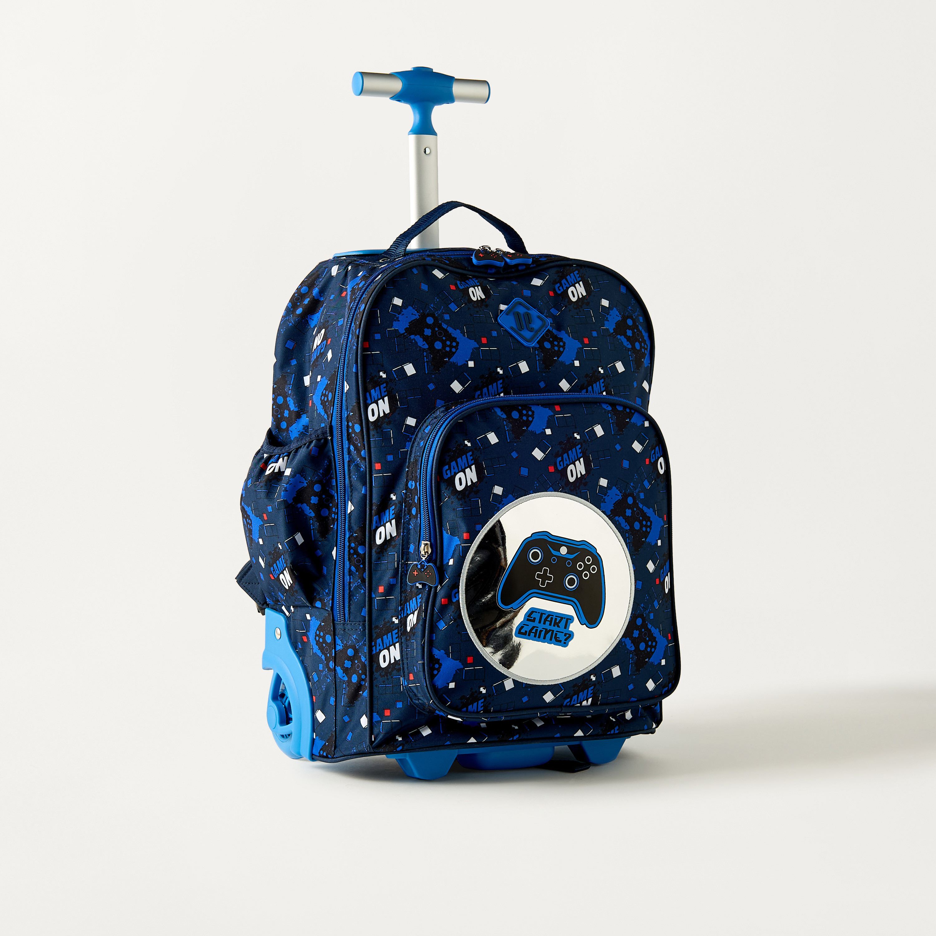 Gamer Print Trolley Backpack with Lunch Bag and Pencil Pouch-school-bagsandbackpacks-sets-image-4
