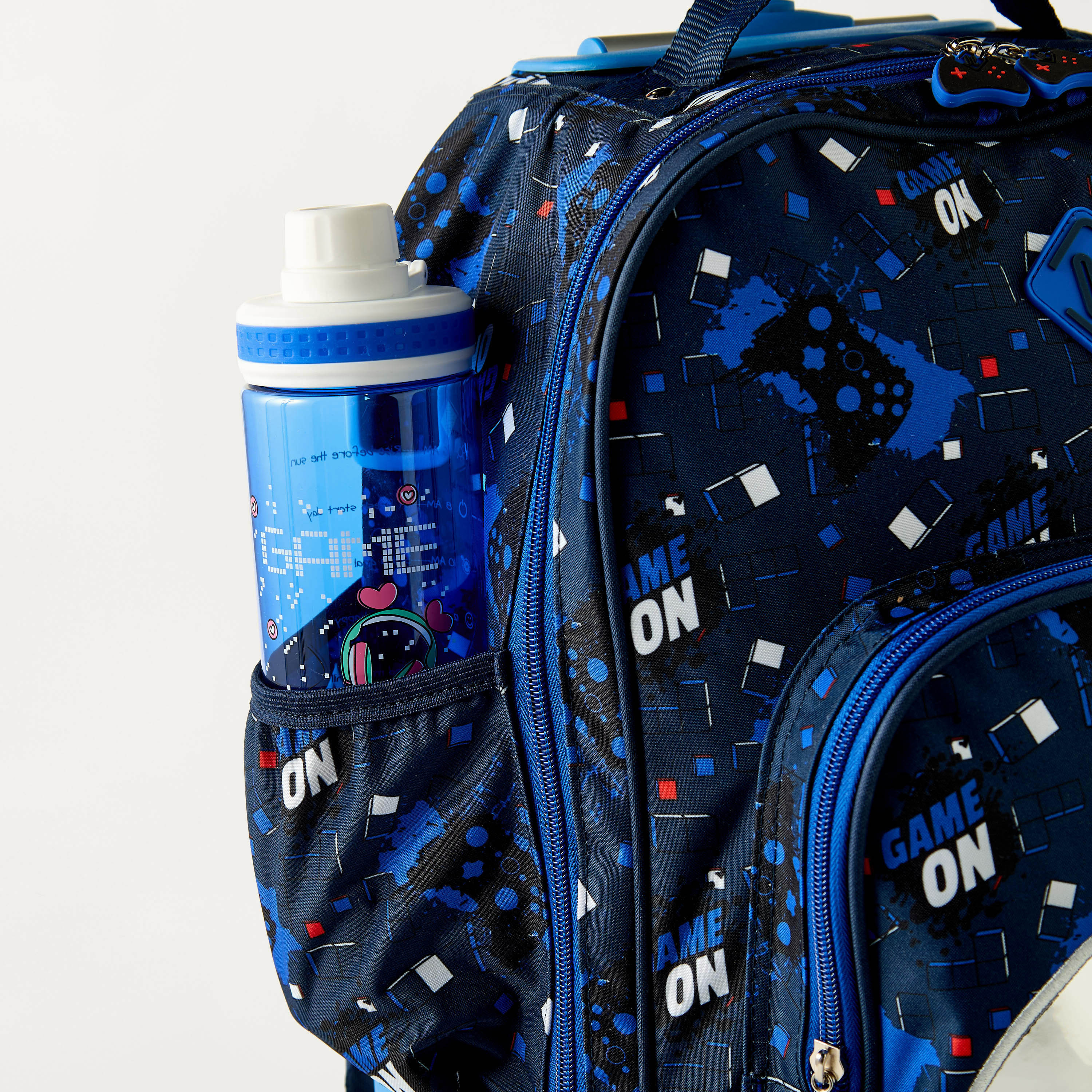 Gamer Print Trolley Backpack with Lunch Bag and Pencil Pouch-school-bagsandbackpacks-sets-image-5