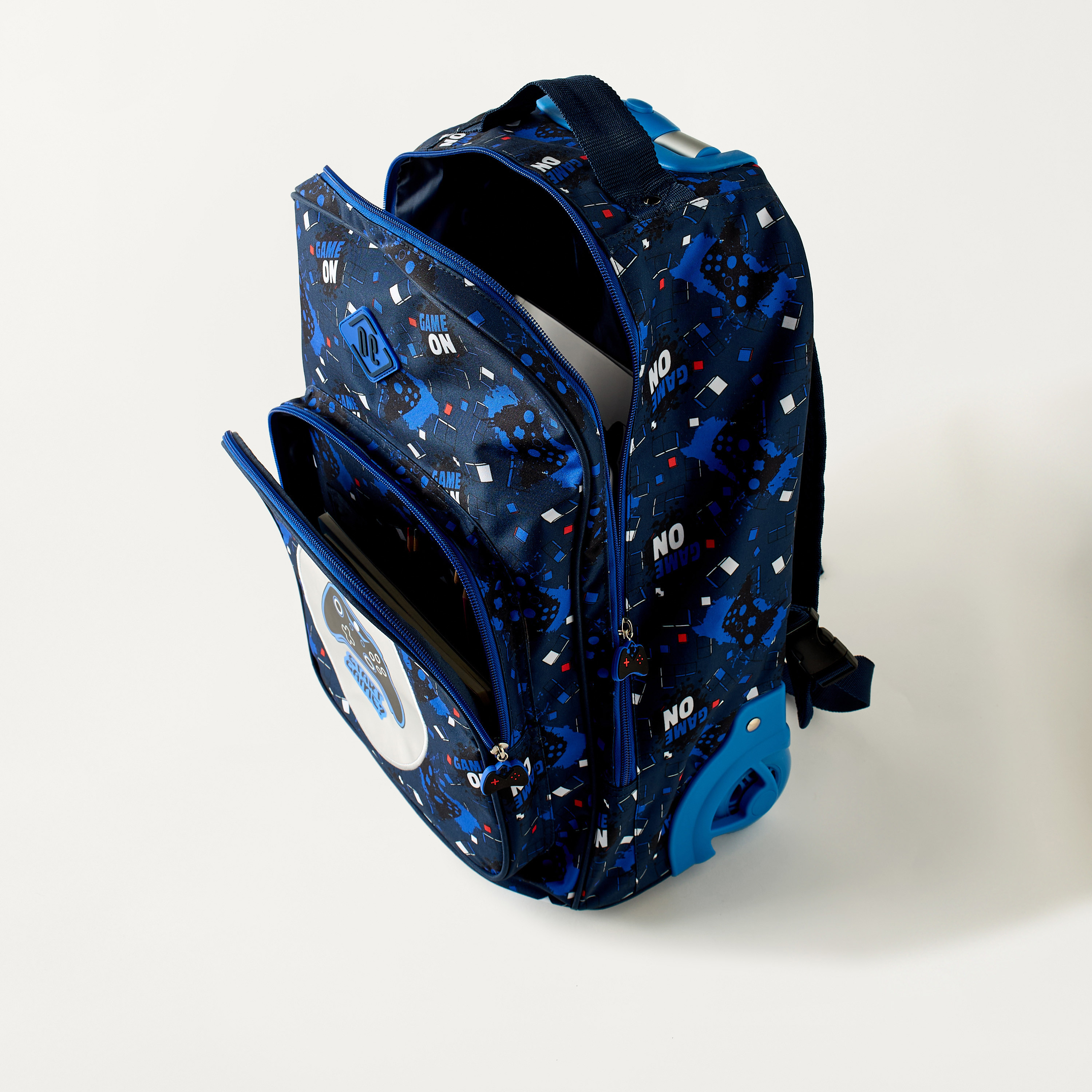 Gamer Print Trolley Backpack with Lunch Bag and Pencil Pouch-school-bagsandbackpacks-sets-image-9