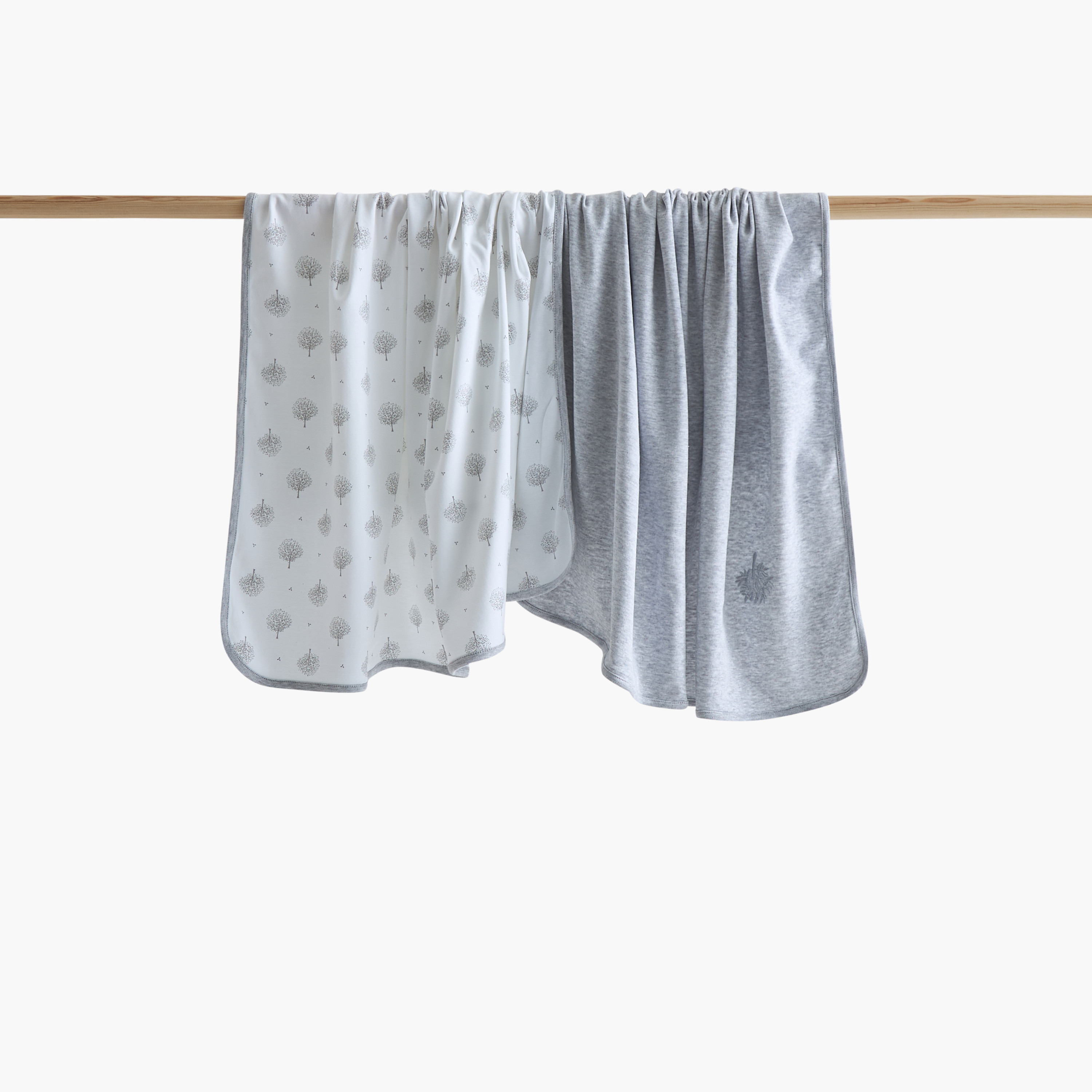 Juniors 2-Piece Tree Print Receiving Blanket Set - 70x70 cm-baby-nursery-blanketsandswaddles-receivingblankets-image-1