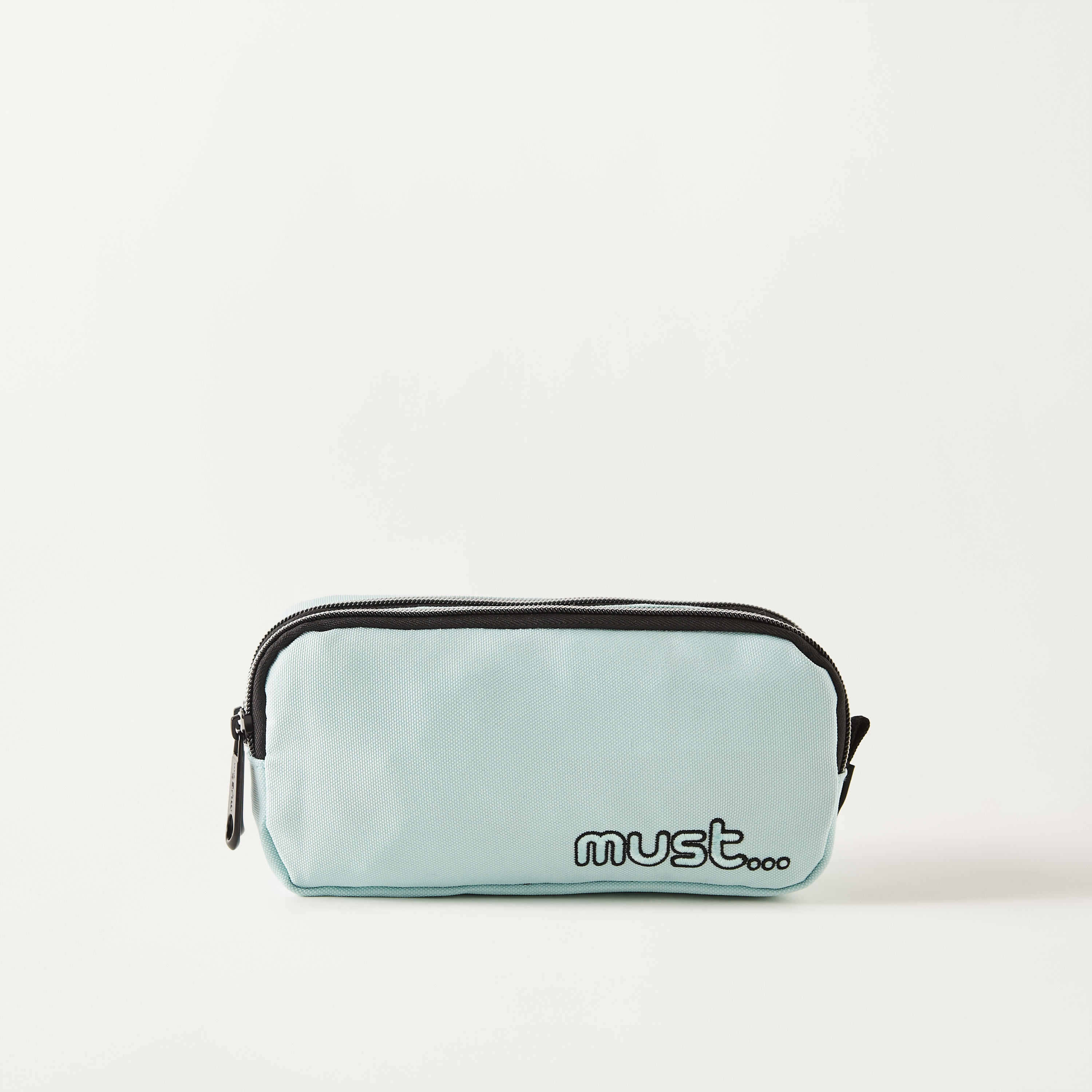 Must Embroidered 2-Compartment Pencil Pouch with Zip Closure-school-stationery-pencilcases-image-1