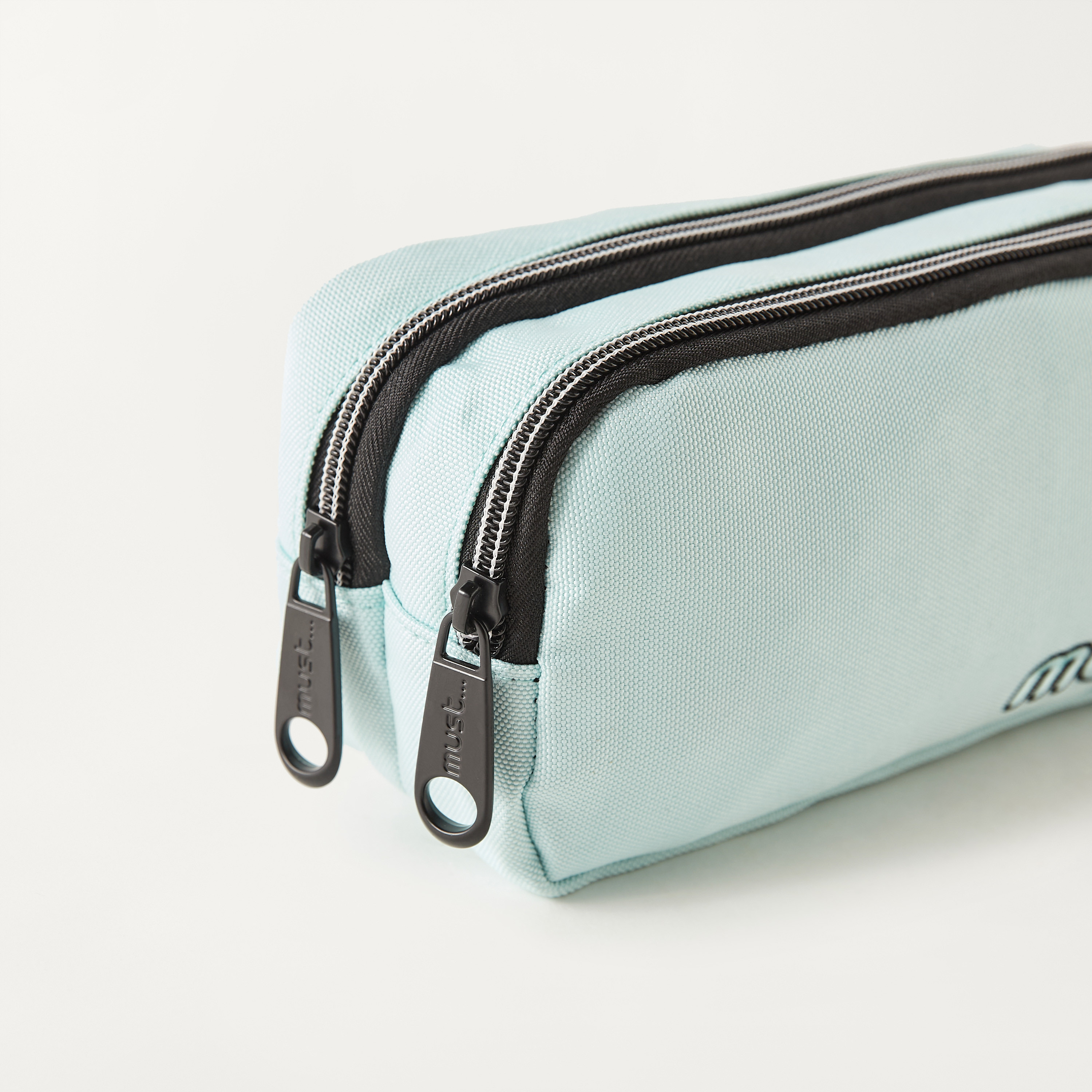 Must Embroidered 2-Compartment Pencil Pouch with Zip Closure-school-stationery-pencilcases-image-3