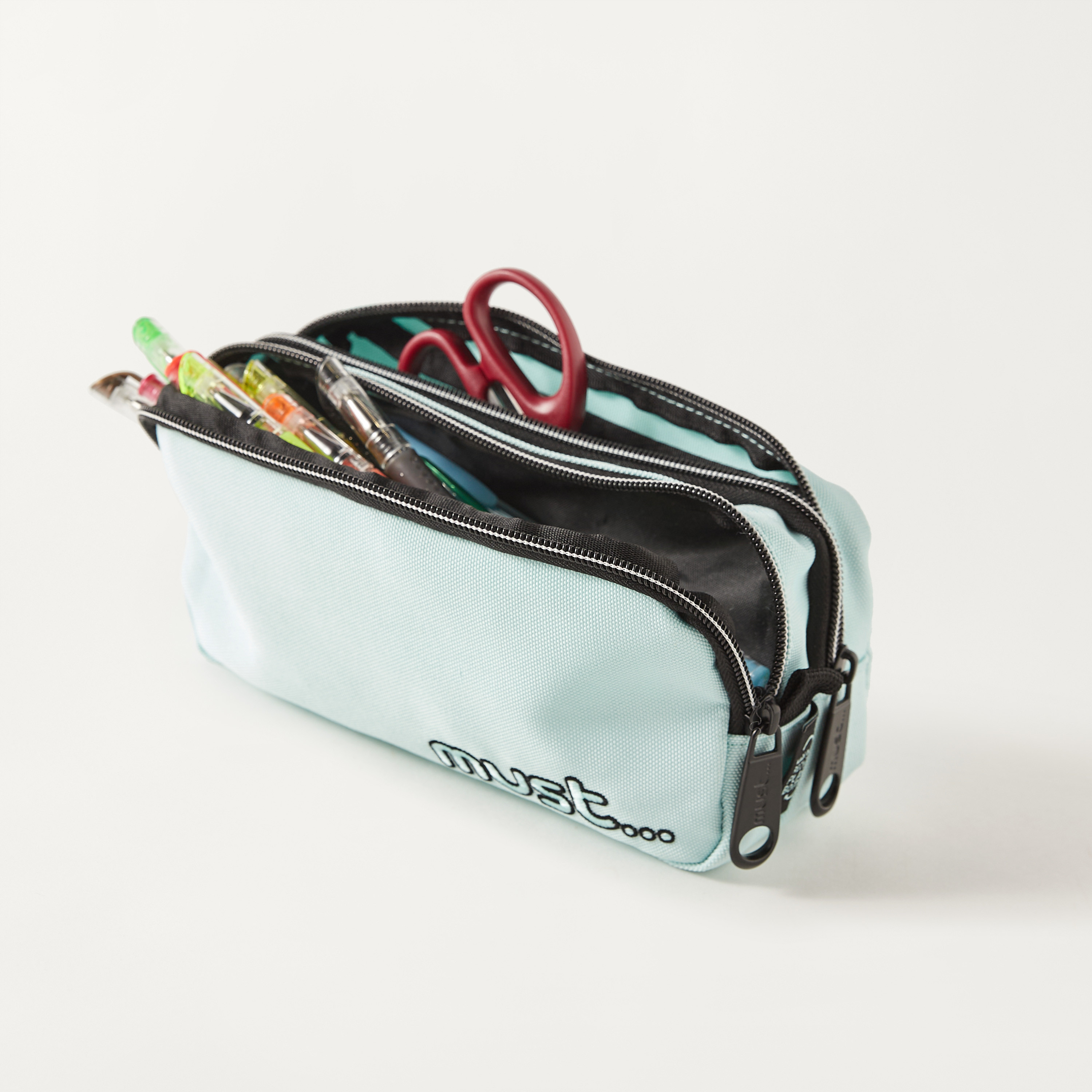 Must Embroidered 2-Compartment Pencil Pouch with Zip Closure-school-stationery-pencilcases-image-4