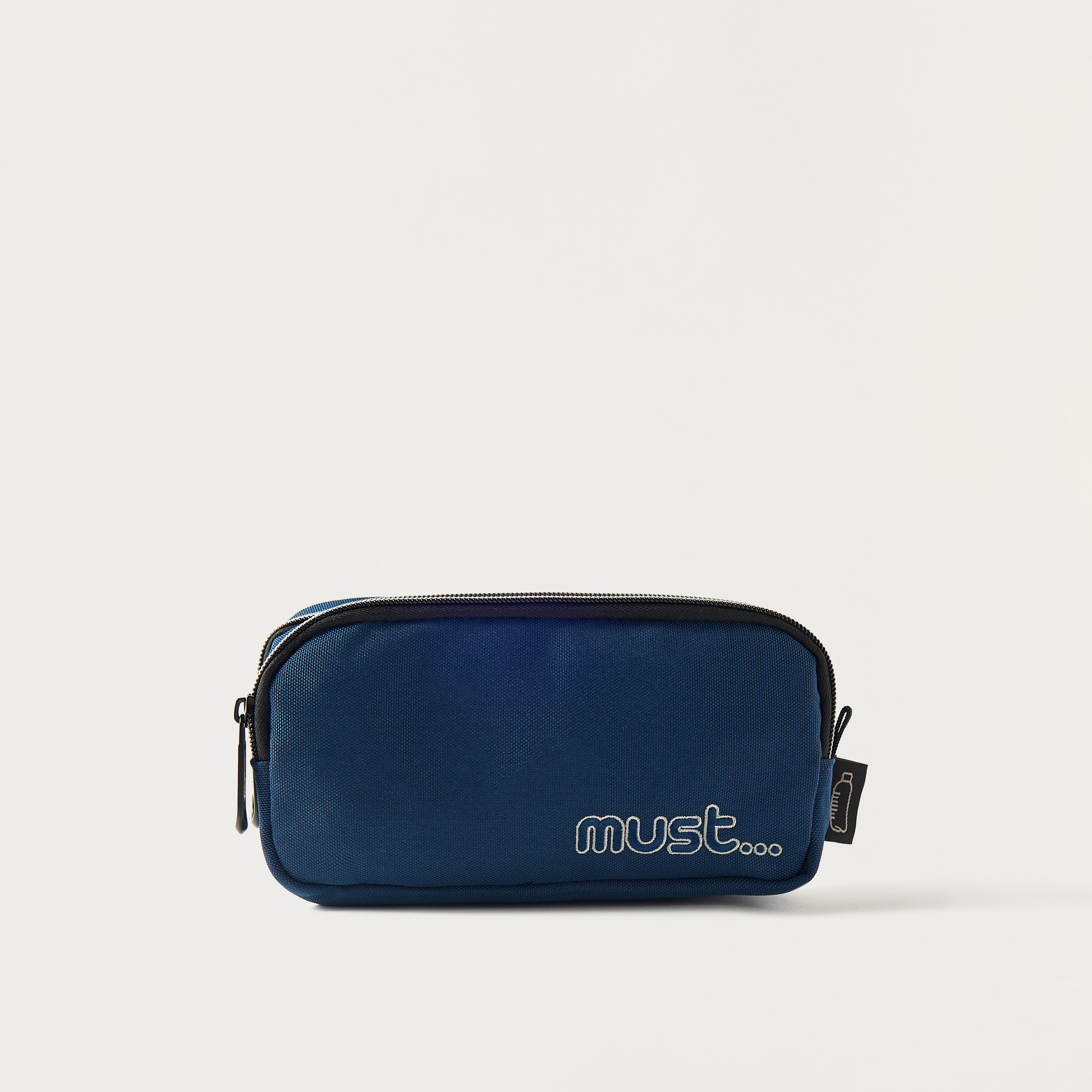 Must Embroidered 2-Compartment Pencil Pouch with Zip Closure-school-stationery-pencilcases-image-1