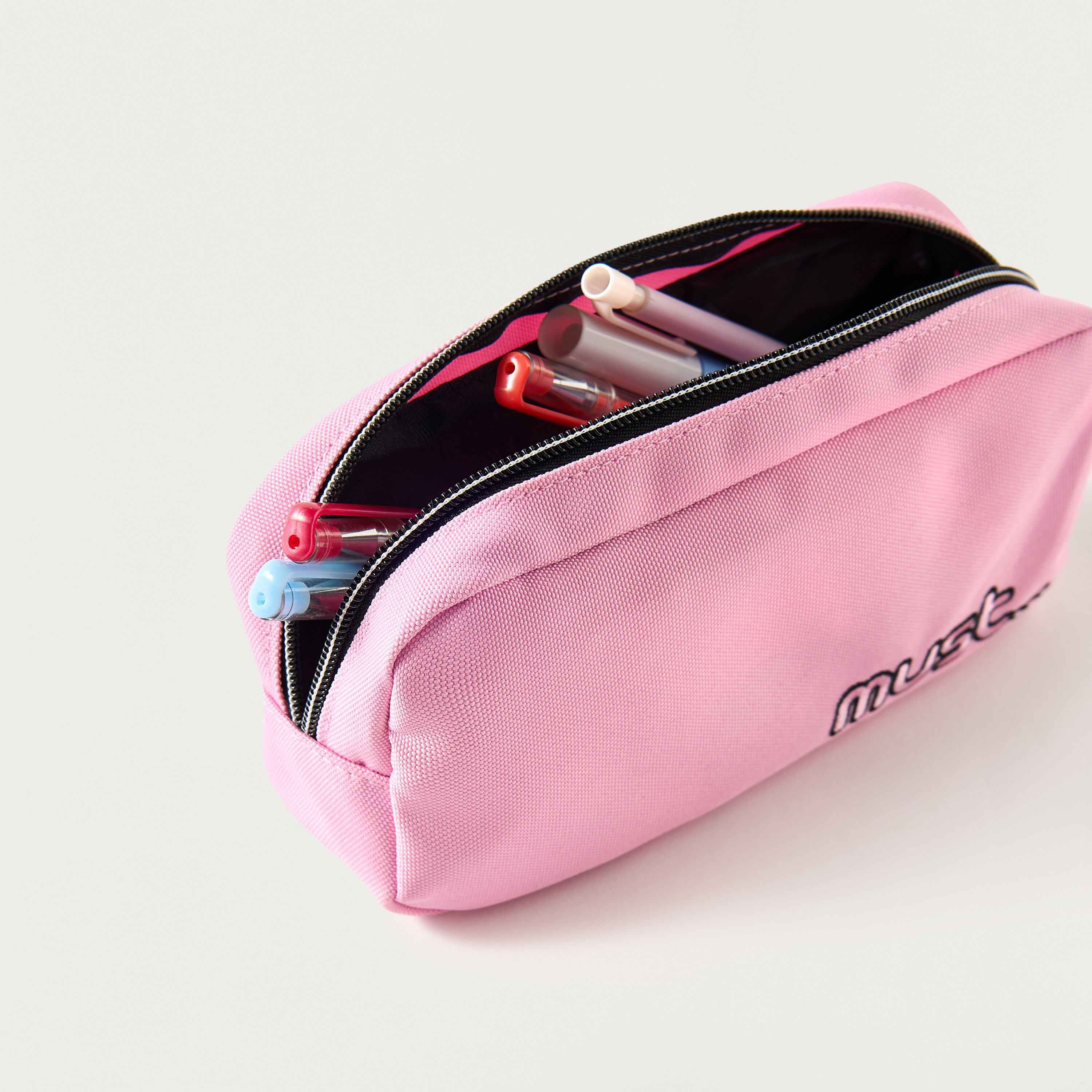 Must Embroidered 2-Compartment Pencil Pouch with Zip Closure-school-stationery-pencilcases-image-4