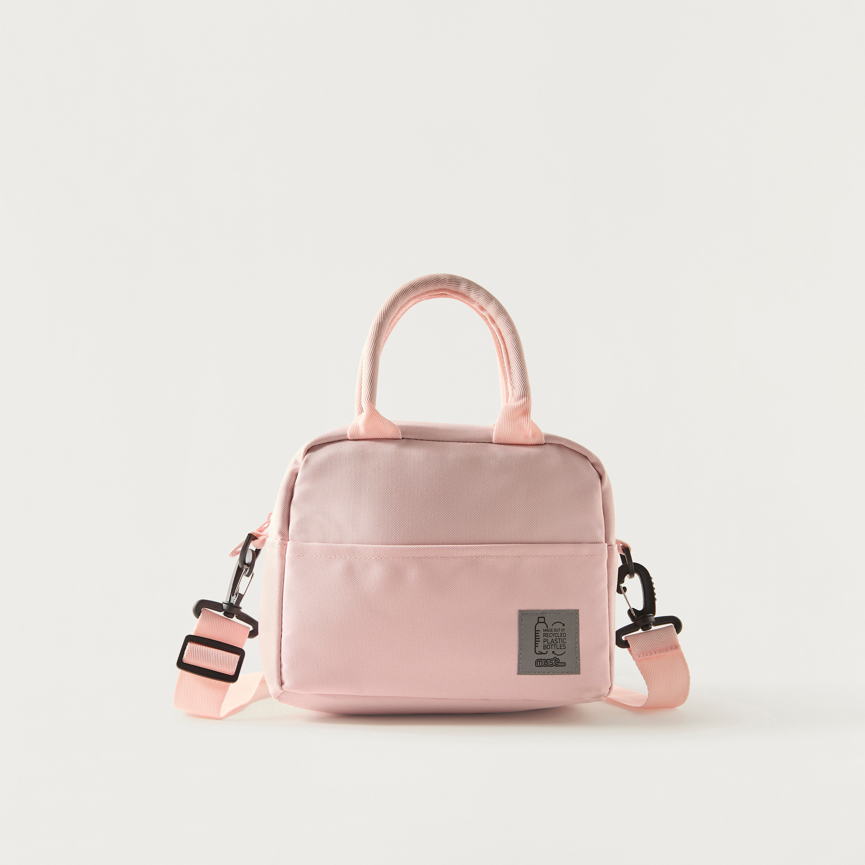Must Solid Lunch Bag with Adjustable Strap and Zip Closure-school-lunchessentials-lunchbags-image-1