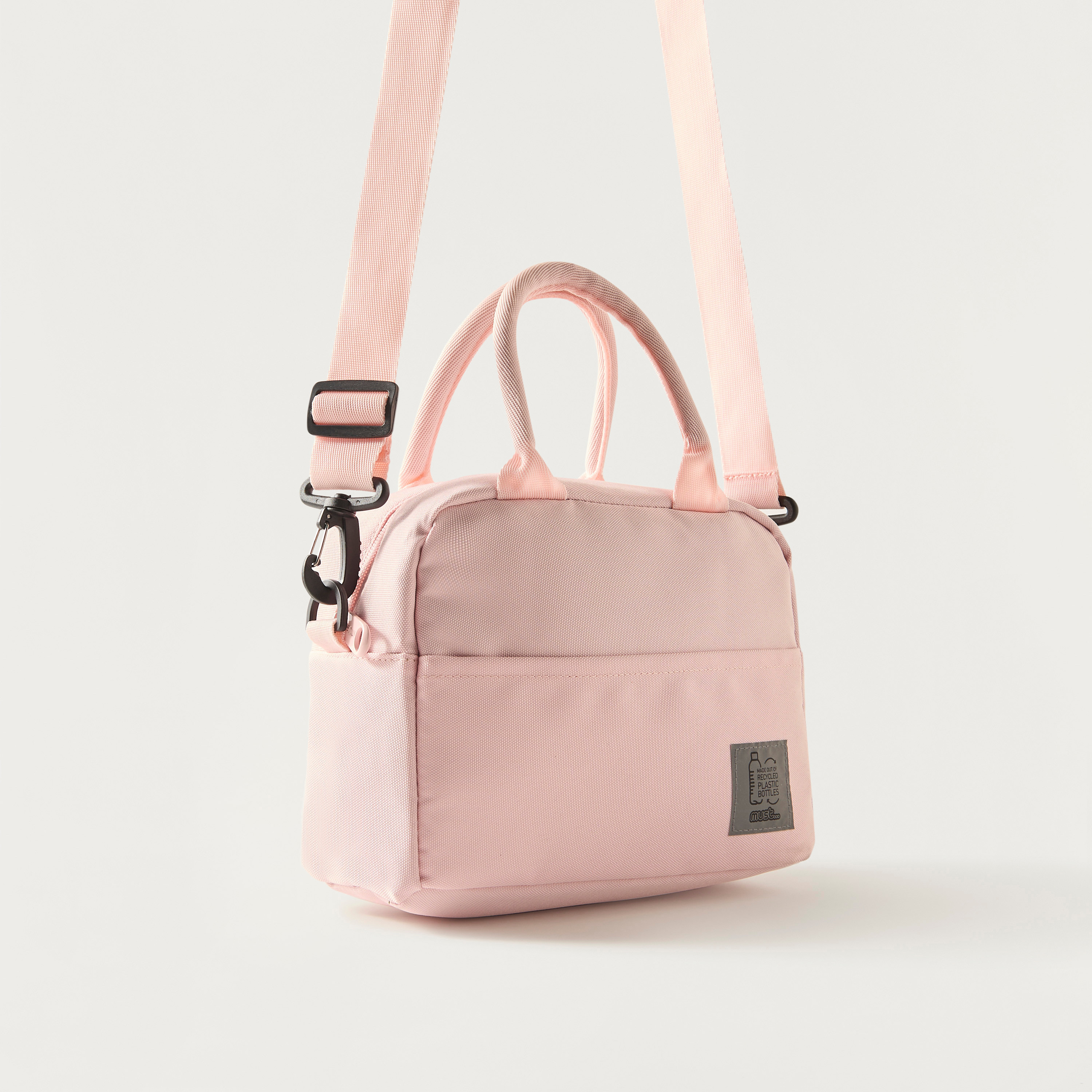 Must Solid Lunch Bag with Adjustable Strap and Zip Closure-school-lunchessentials-lunchbags-image-2