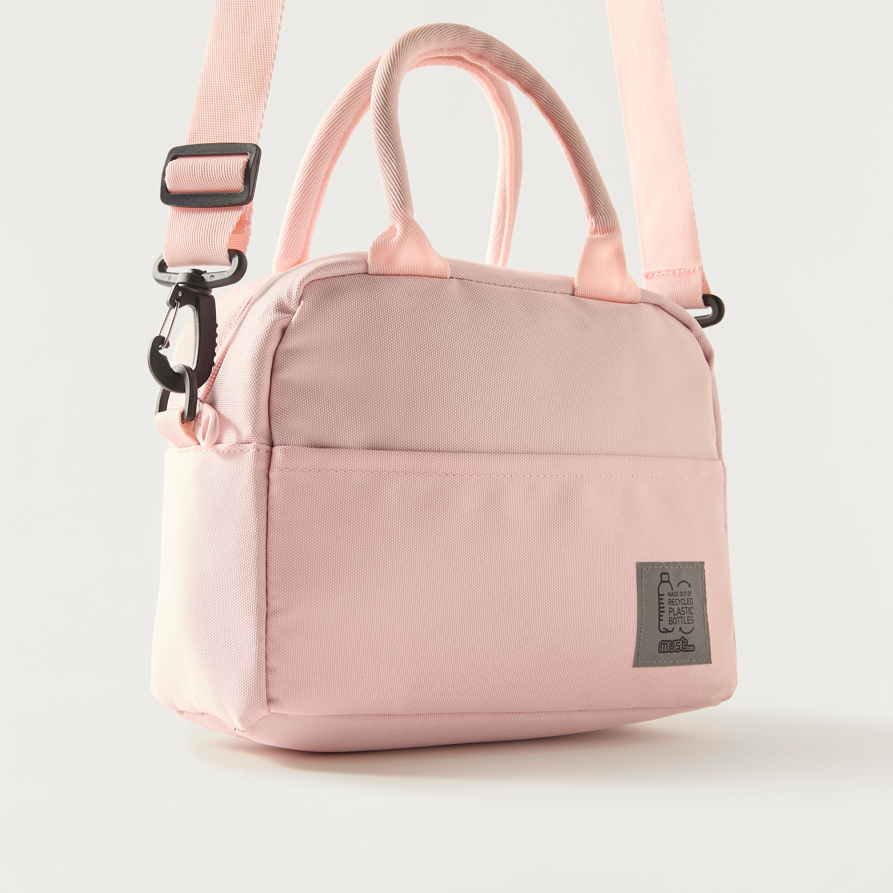 Must Solid Lunch Bag with Adjustable Strap and Zip Closure-school-lunchessentials-lunchbags-image-3