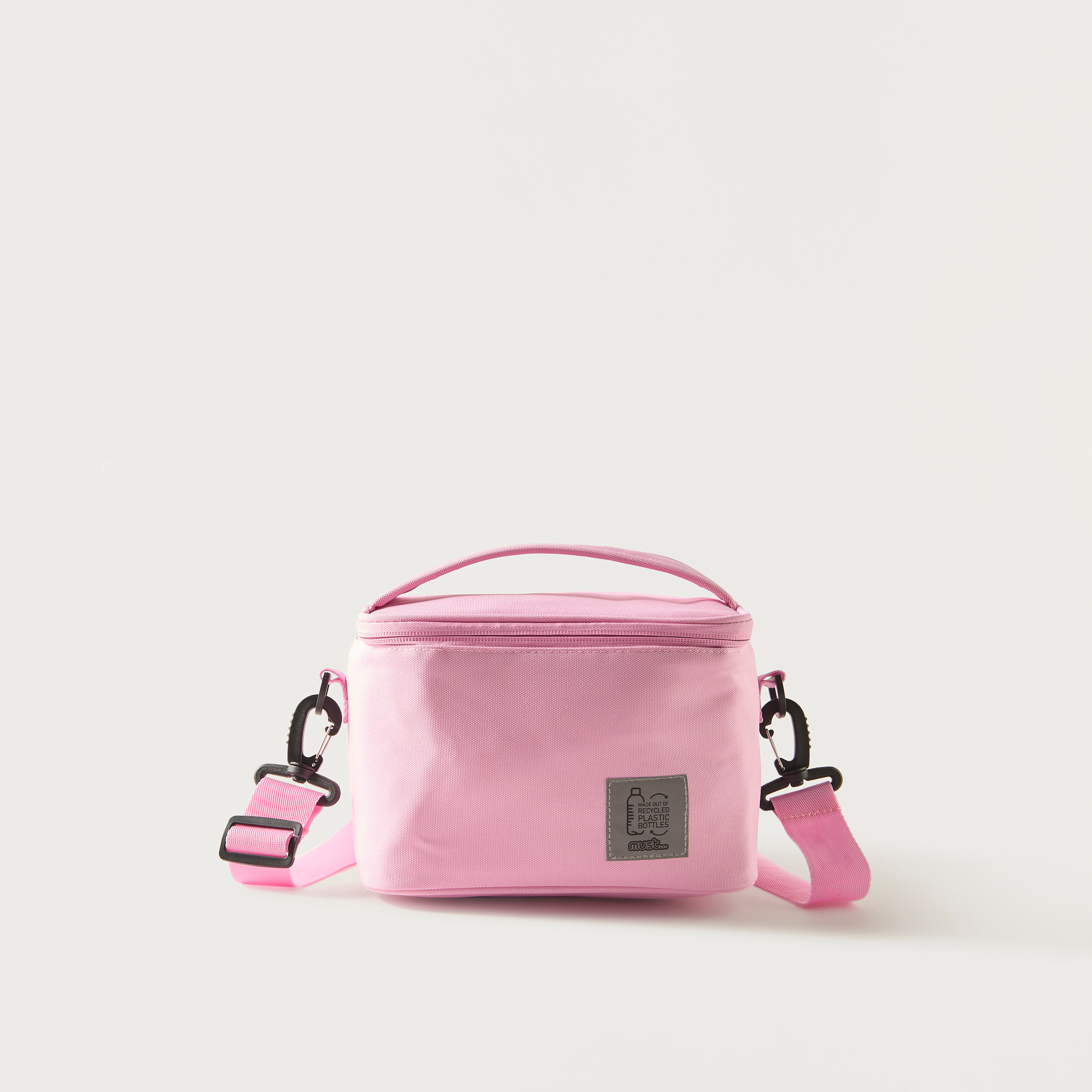 Must Solid Lunch Bag with Adjustable Strap and Zip Closure-school-lunchessentials-lunchbags-image-1