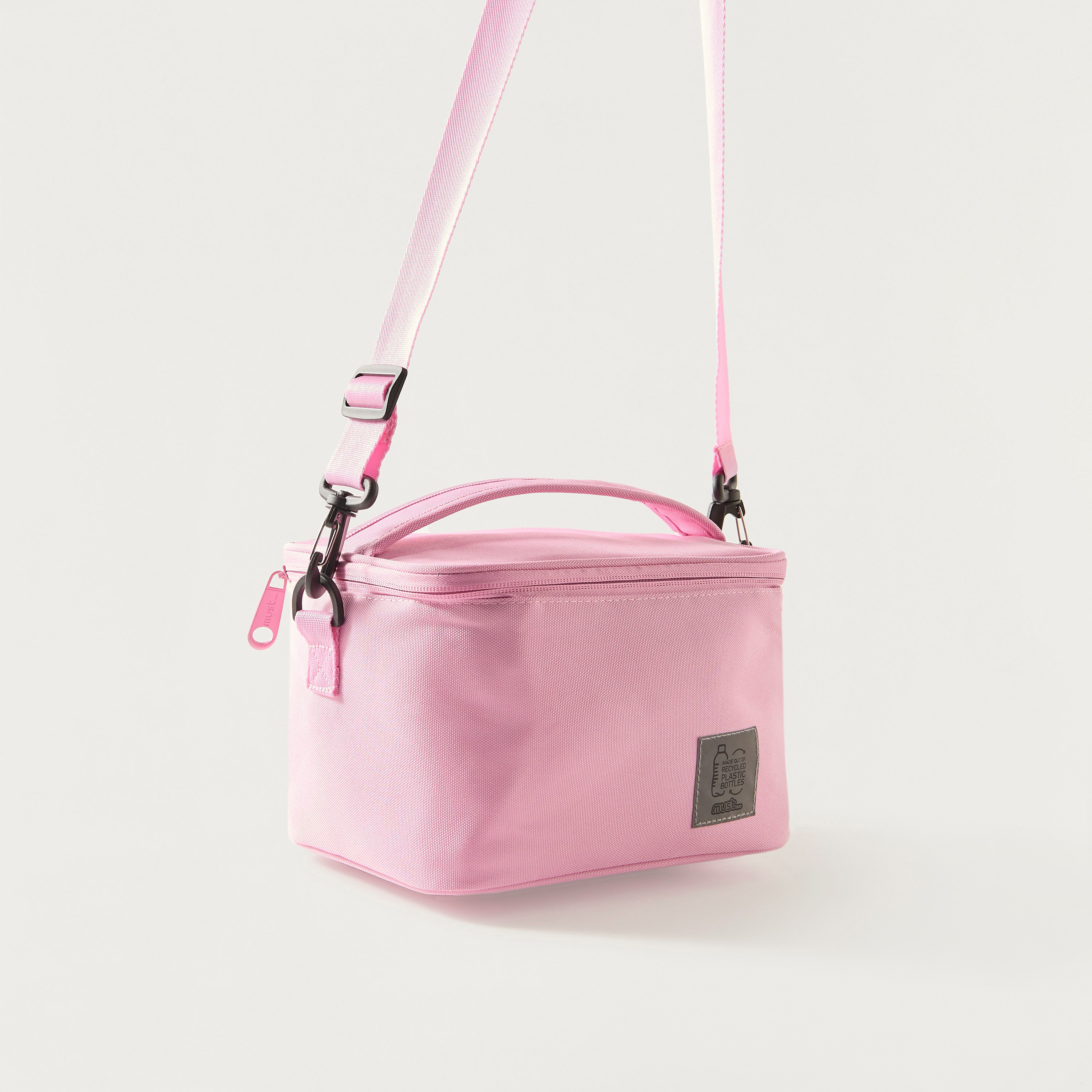 Must Solid Lunch Bag with Adjustable Strap and Zip Closure-school-lunchessentials-lunchbags-image-2