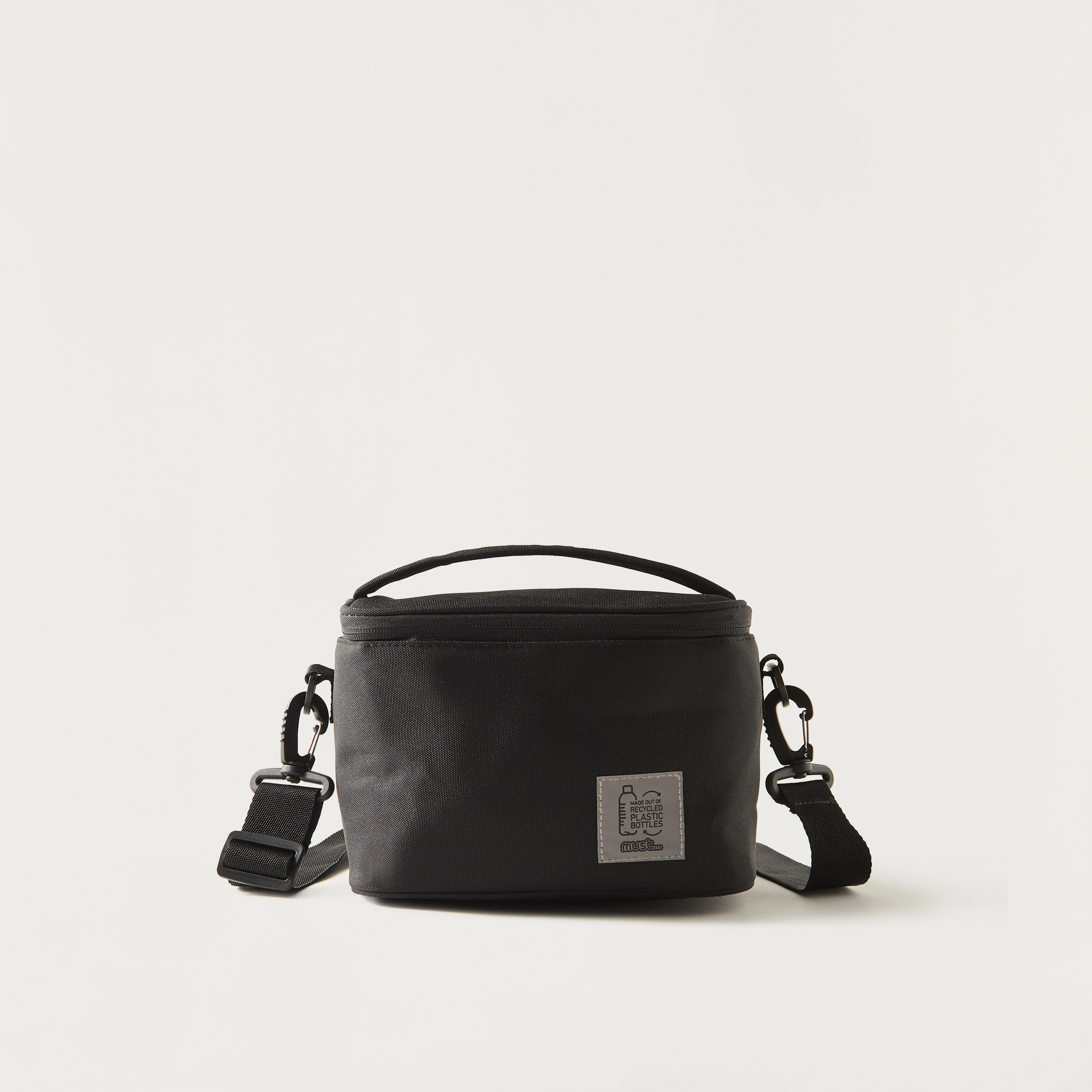 Must Solid Lunch Bag with Adjustable Strap and Zip Closure-school-lunchessentials-lunchbags-image-1