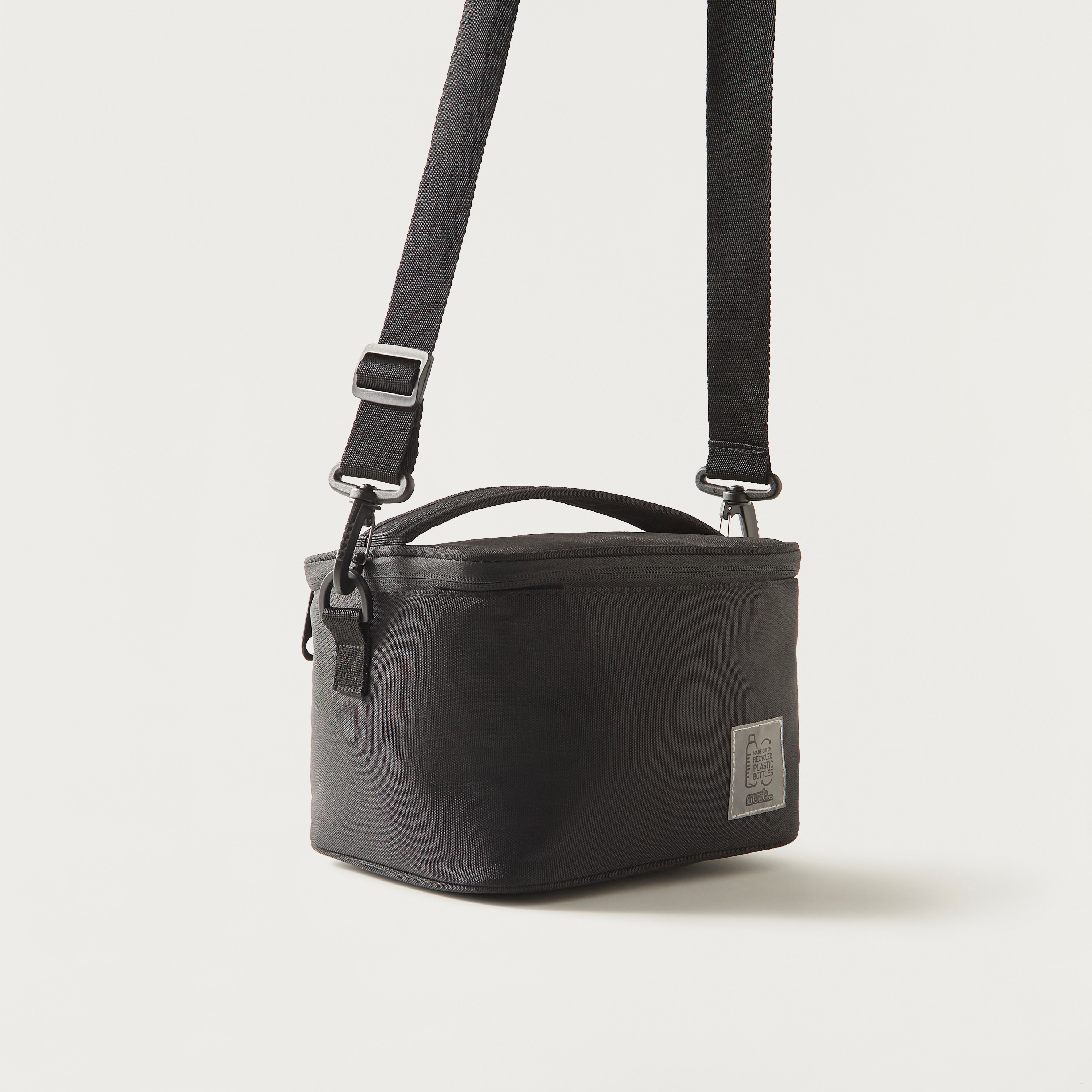 Must Solid Lunch Bag with Adjustable Strap and Zip Closure-school-lunchessentials-lunchbags-image-2
