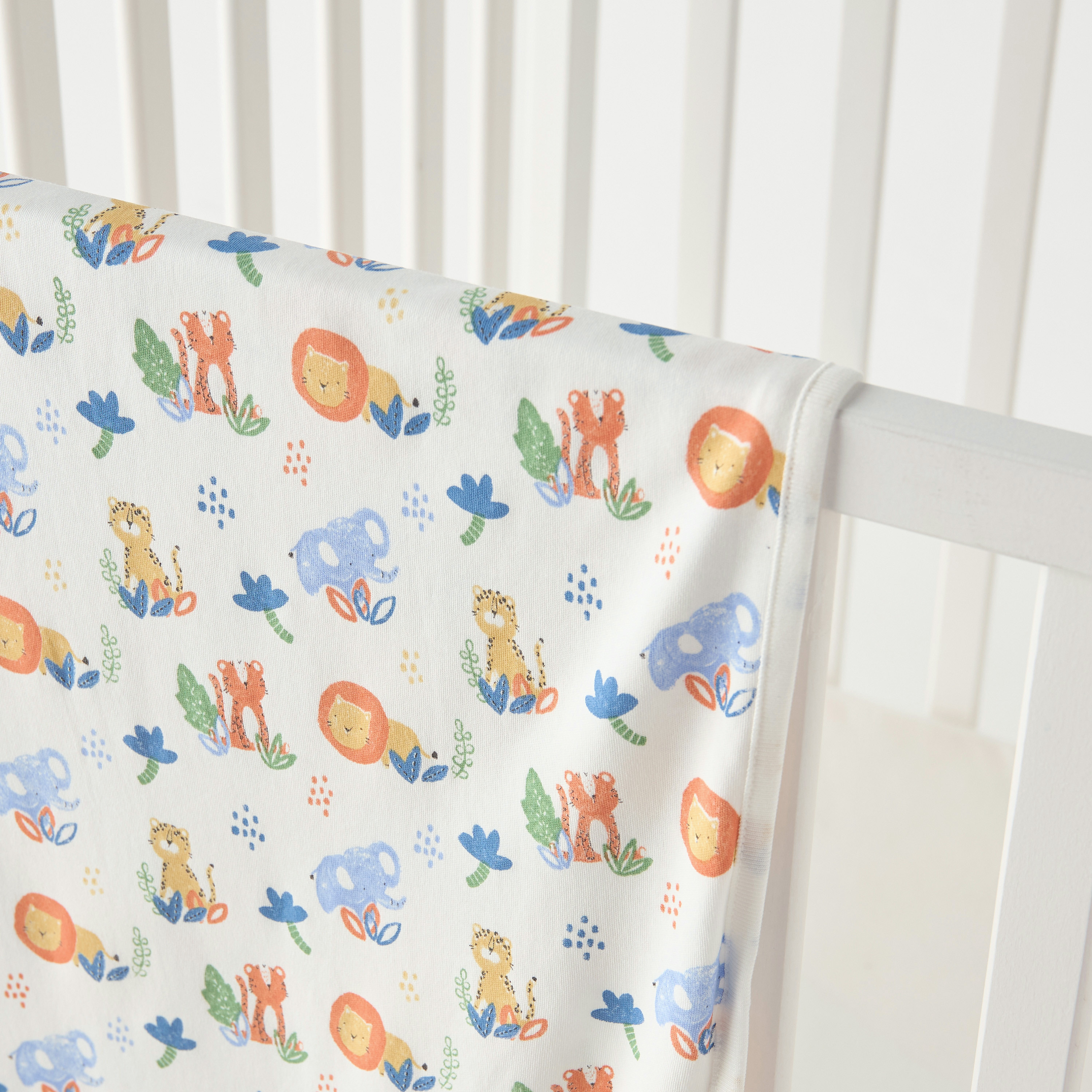 بطّانيّة لحديثي الولادة بطبعات سفاري من جونيورز - 73x70 سم-baby-nursery-blanketsandswaddles-receivingblankets-image-2