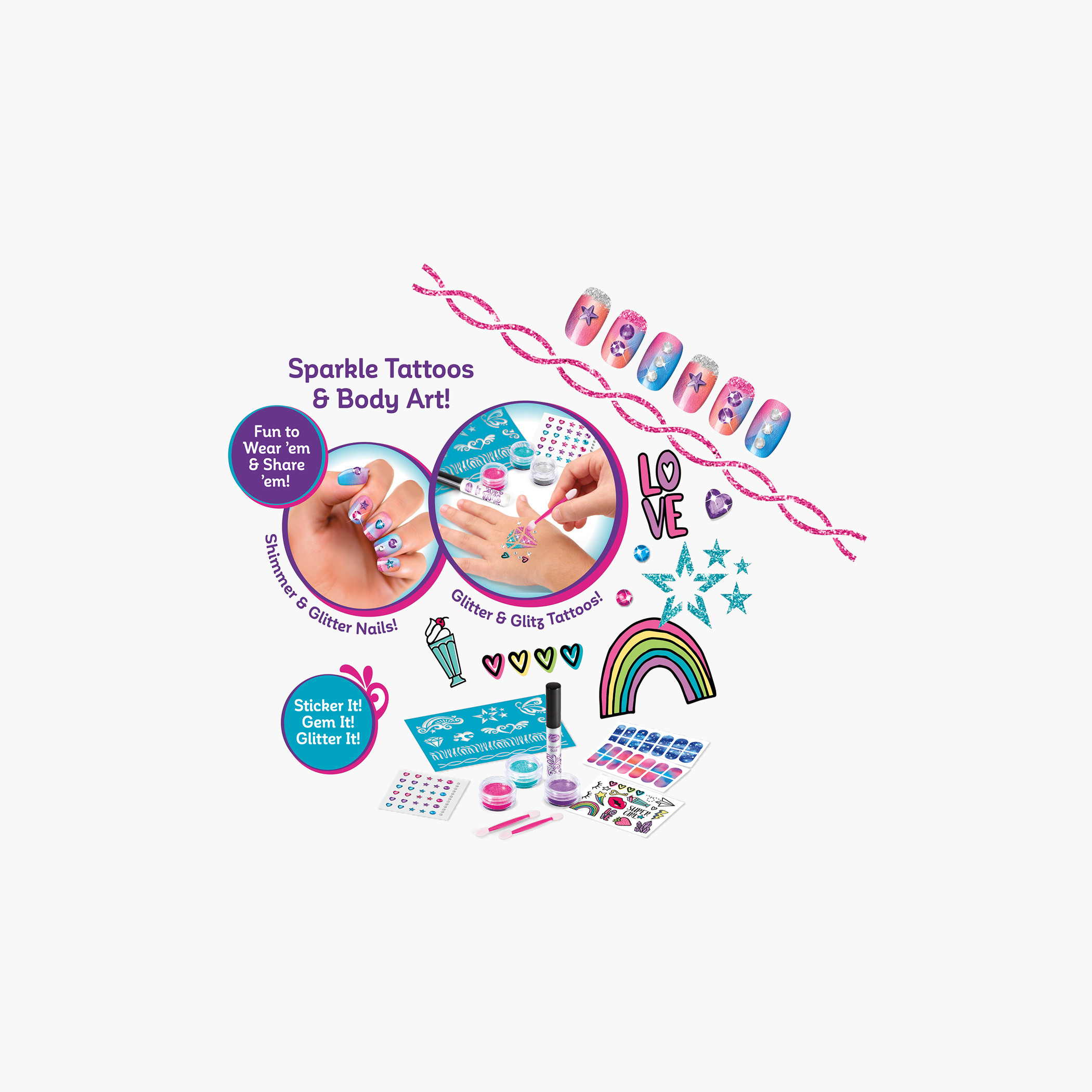 Shimmer N Sparkle Nails and Body Tattoos Set-toys-dollsandplaysets-dollhouses-image-2