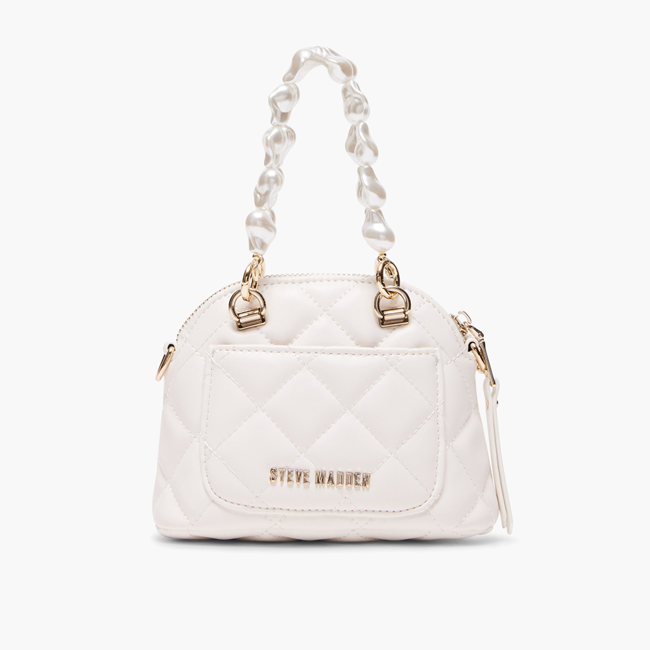 Shop Steve Madden Quilted Crossbody Bag with Pearl Handle
