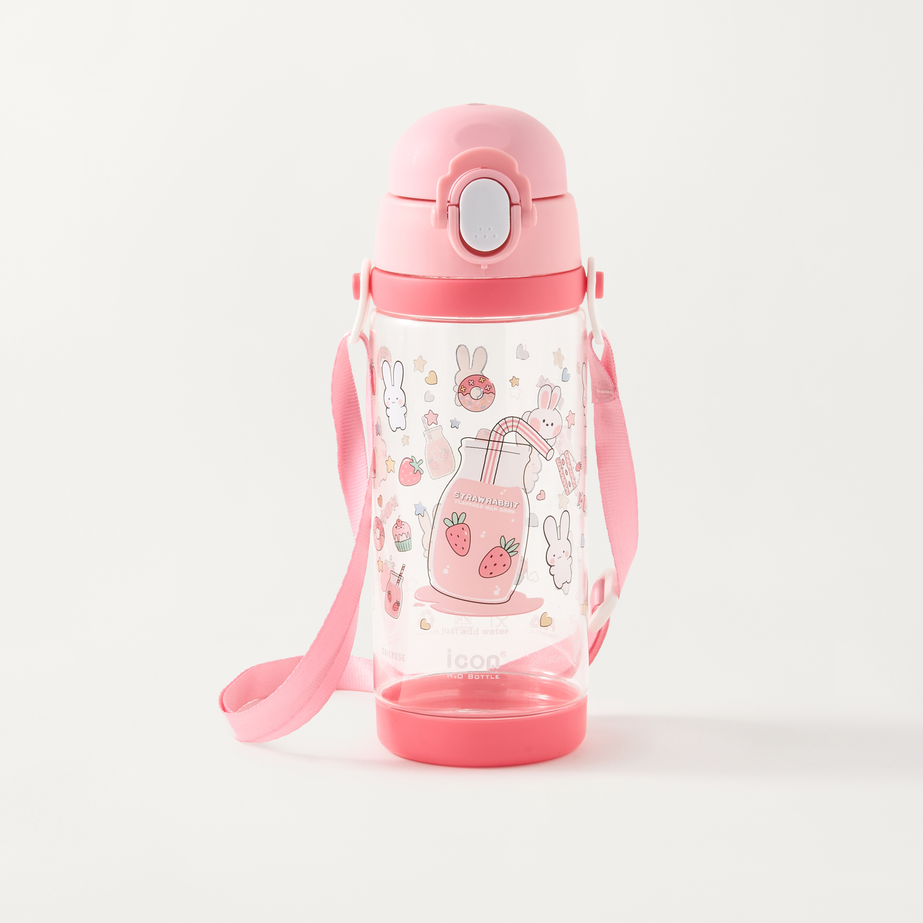 قارورة مياه بقشة وغطاء قلاب وحزام قابل للفصل وطبعات من آيكون- 580 مل-school-waterbottles-image-1