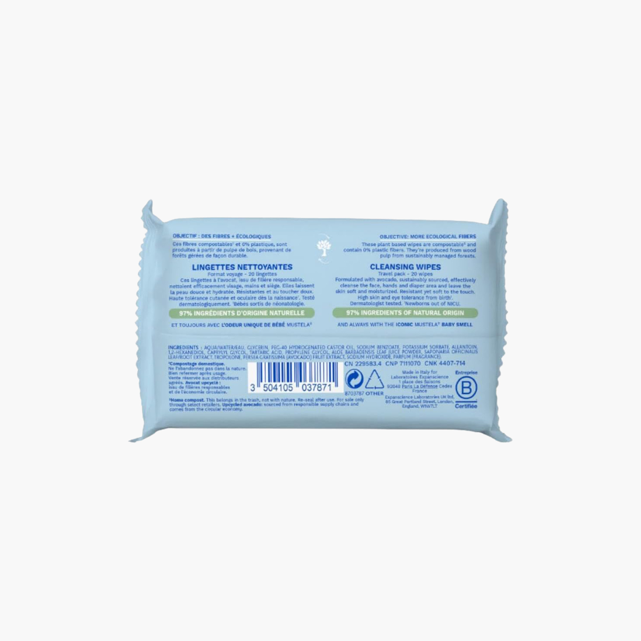 Mustela Cleansing Wipes - 20 Sheets-baby-bathandcare-wipes-image-2