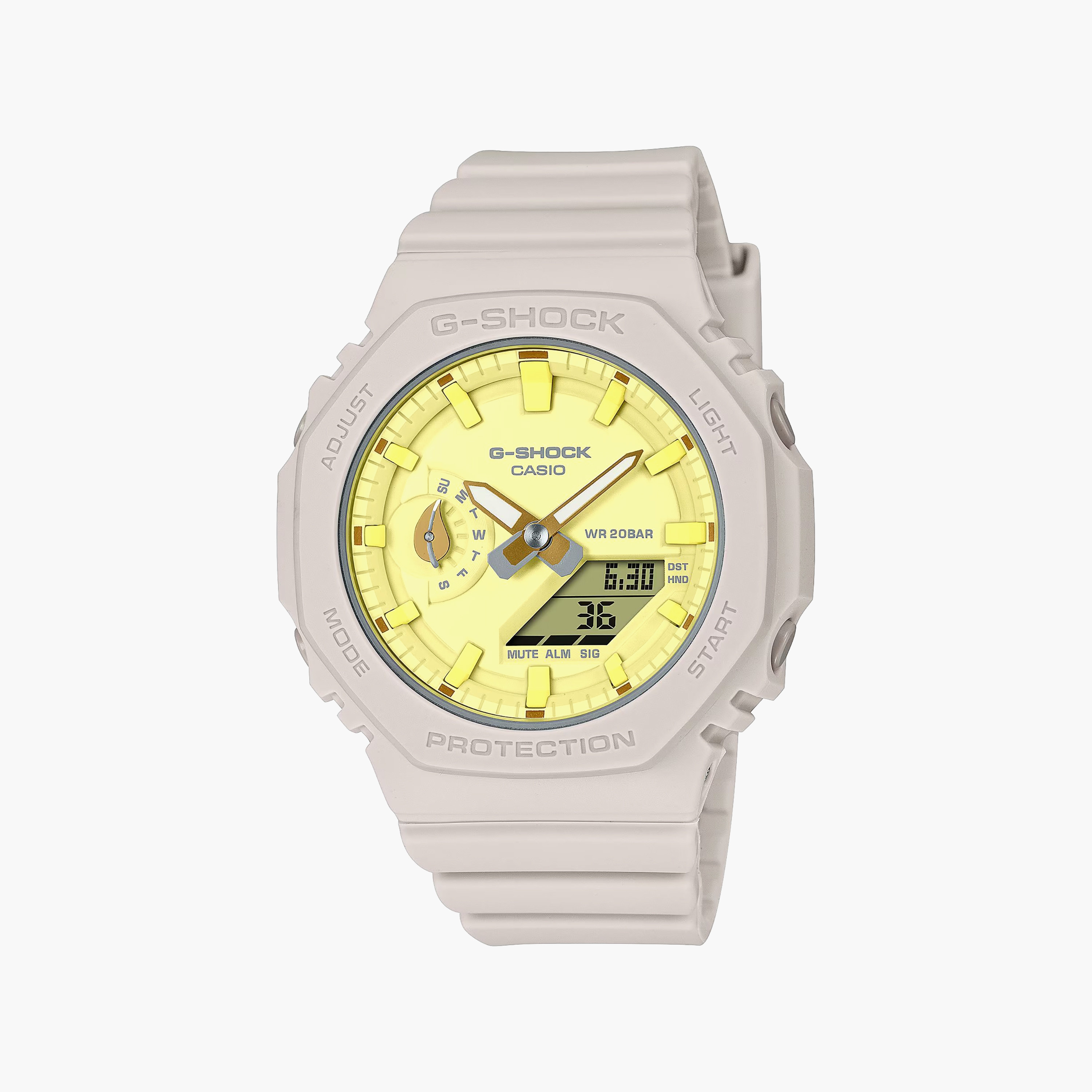 G-SHOCK Women's Grey Analog-Digital Silicone Strap Watch | GMA-S2100NC-4ADR | 42 MM-women-watchesandjewellery-watches-image-1