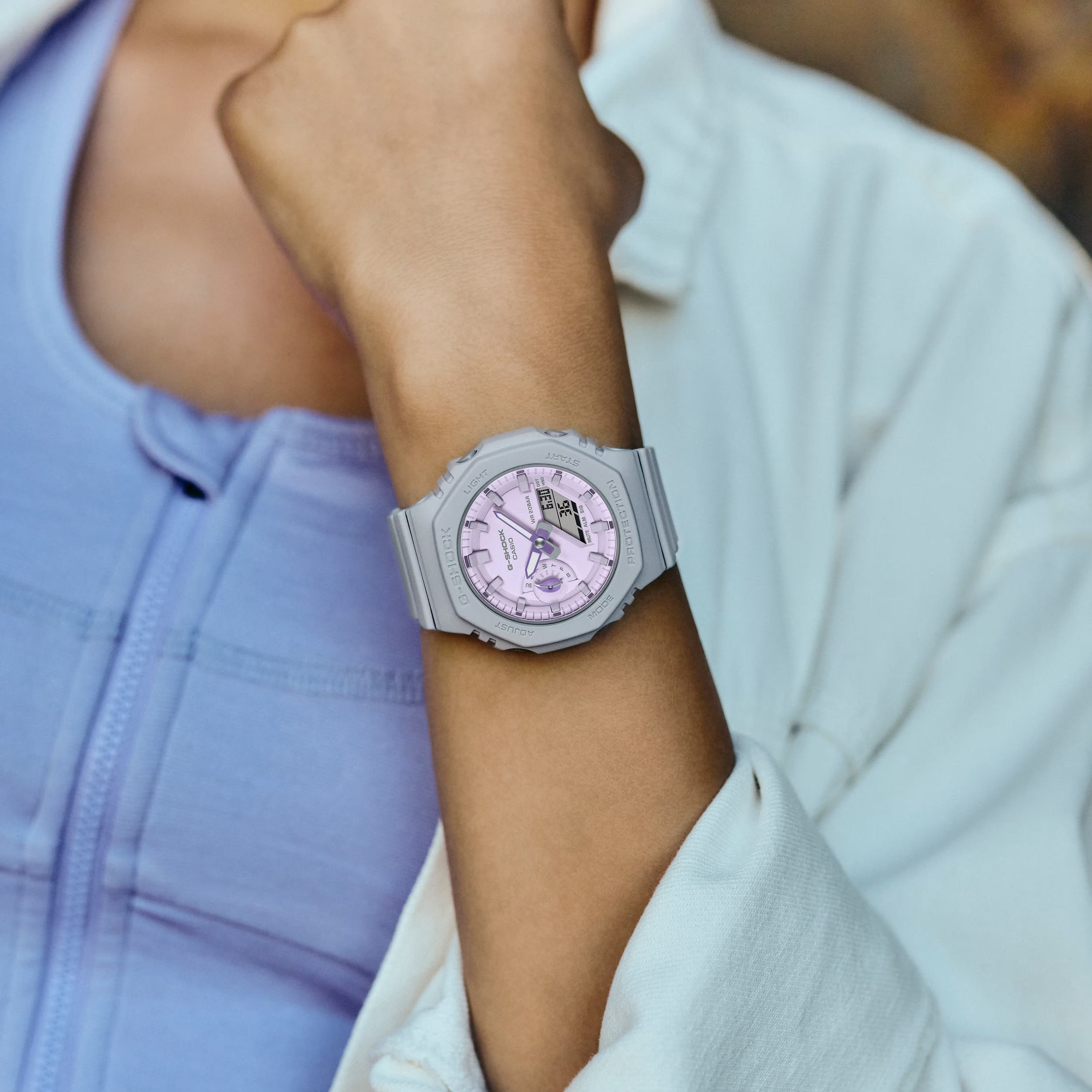 G-SHOCK Women's Grey Analog-Digital Silicone Strap Watch | GMA-S2100NC-4ADR | 42 MM-women-watchesandjewellery-watches-image-5