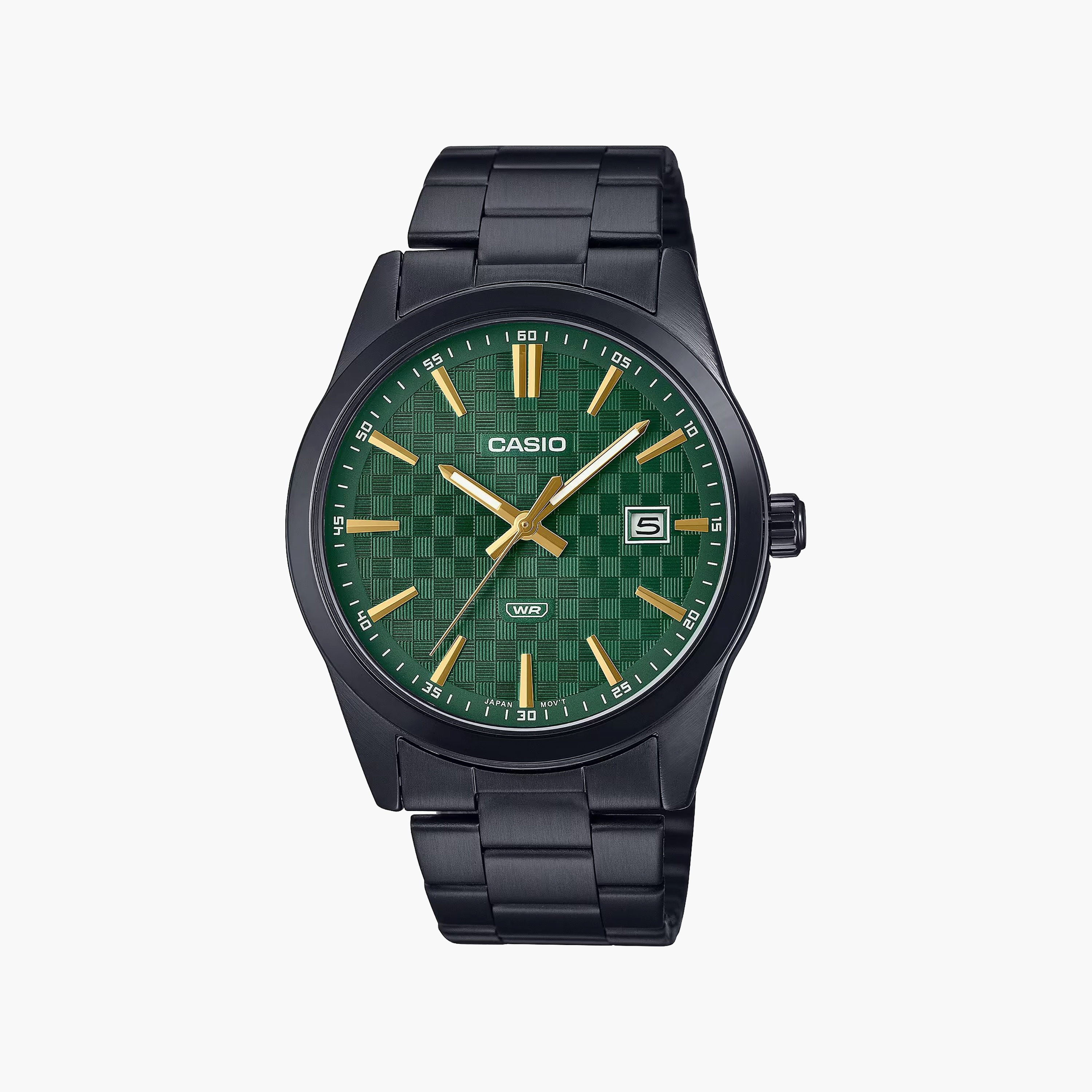 Casio Men's Black Analog Stainless Steel Strap Watch | MTP-VD03B-2AUDF-men-watchesandjewellery-watches-image-1