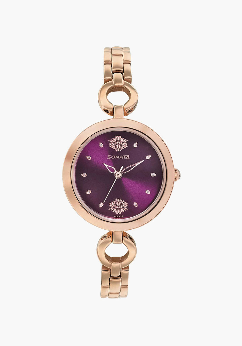Rose Gold Sonata Gold Chain Watches Shop Sonata Women's