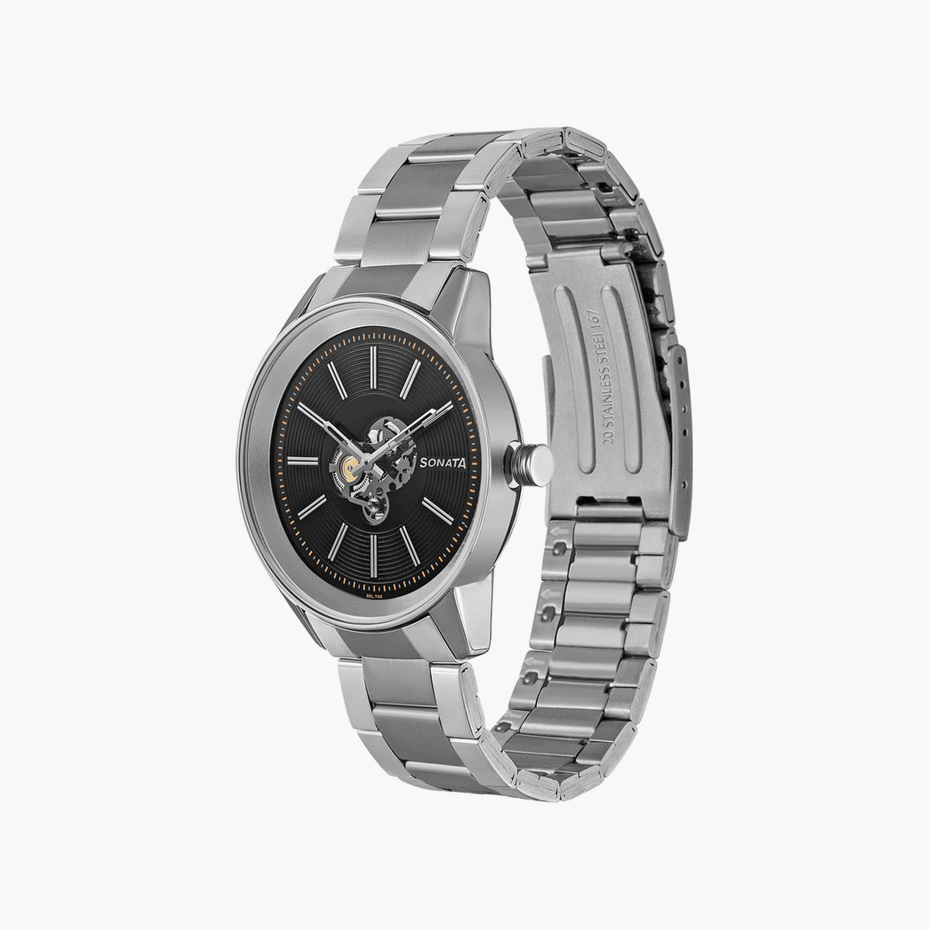 Sonata Men's Silver Analog Stainless Steel Strap Watch | 7133SM01 | 47 MM-men-watchesandjewellery-watches-image-2