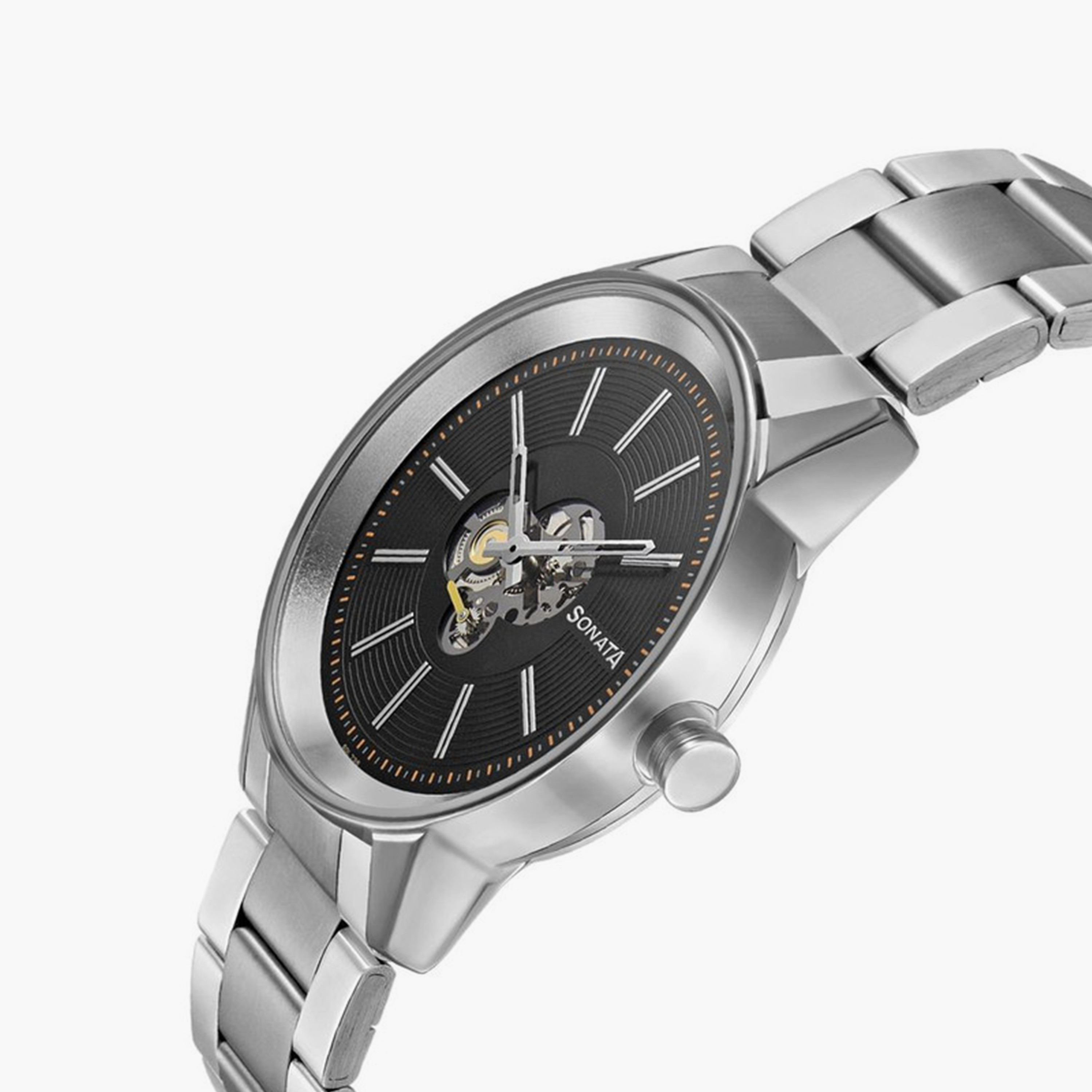 Sonata Men's Silver Analog Stainless Steel Strap Watch | 7133SM01 | 47 MM-men-watchesandjewellery-watches-image-4