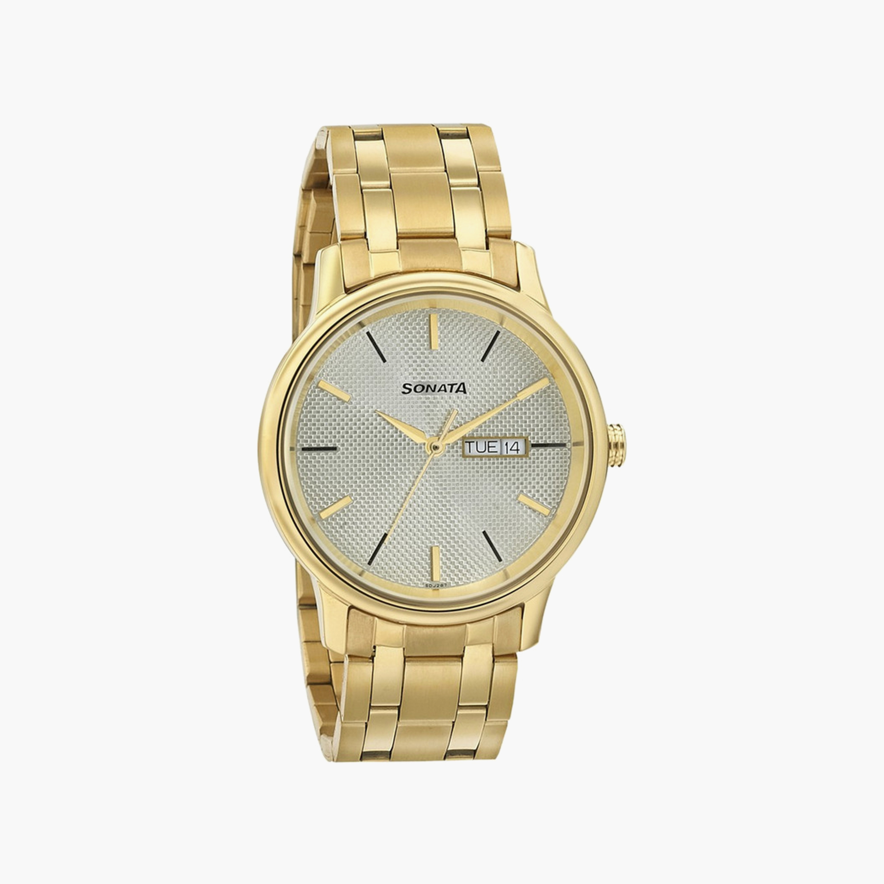 Sonata Men's Gold Analog Stainless Steel Strap Watch | 7134YM03 | 40 MM-men-watchesandjewellery-watches-image-1