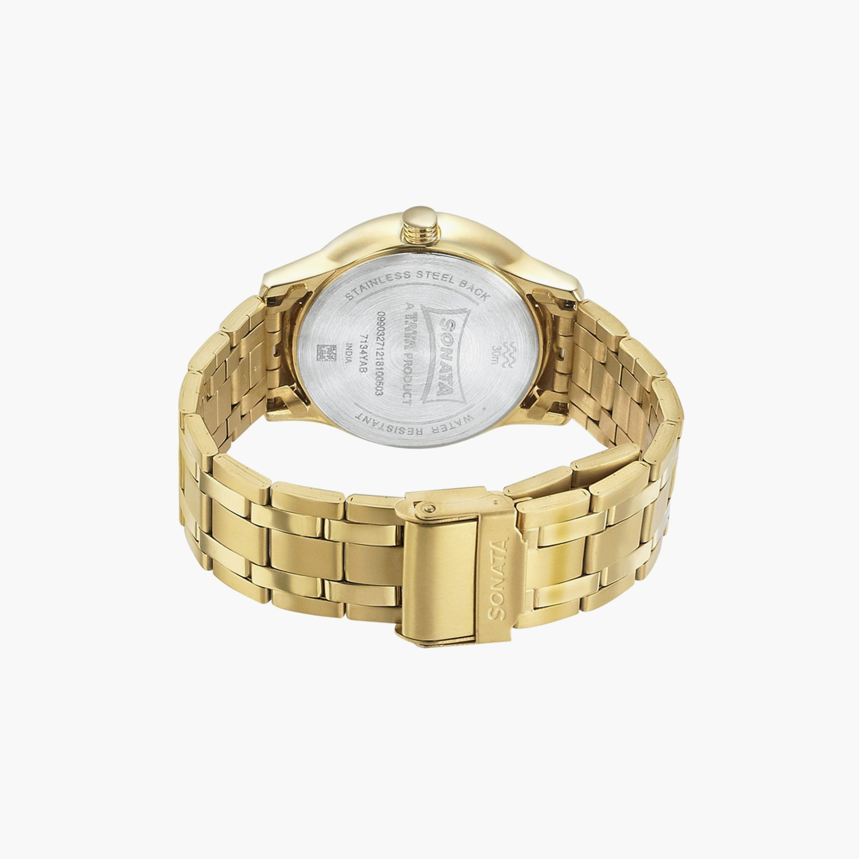 Sonata Men's Gold Analog Stainless Steel Strap Watch | 7134YM03 | 40 MM-men-watchesandjewellery-watches-image-3