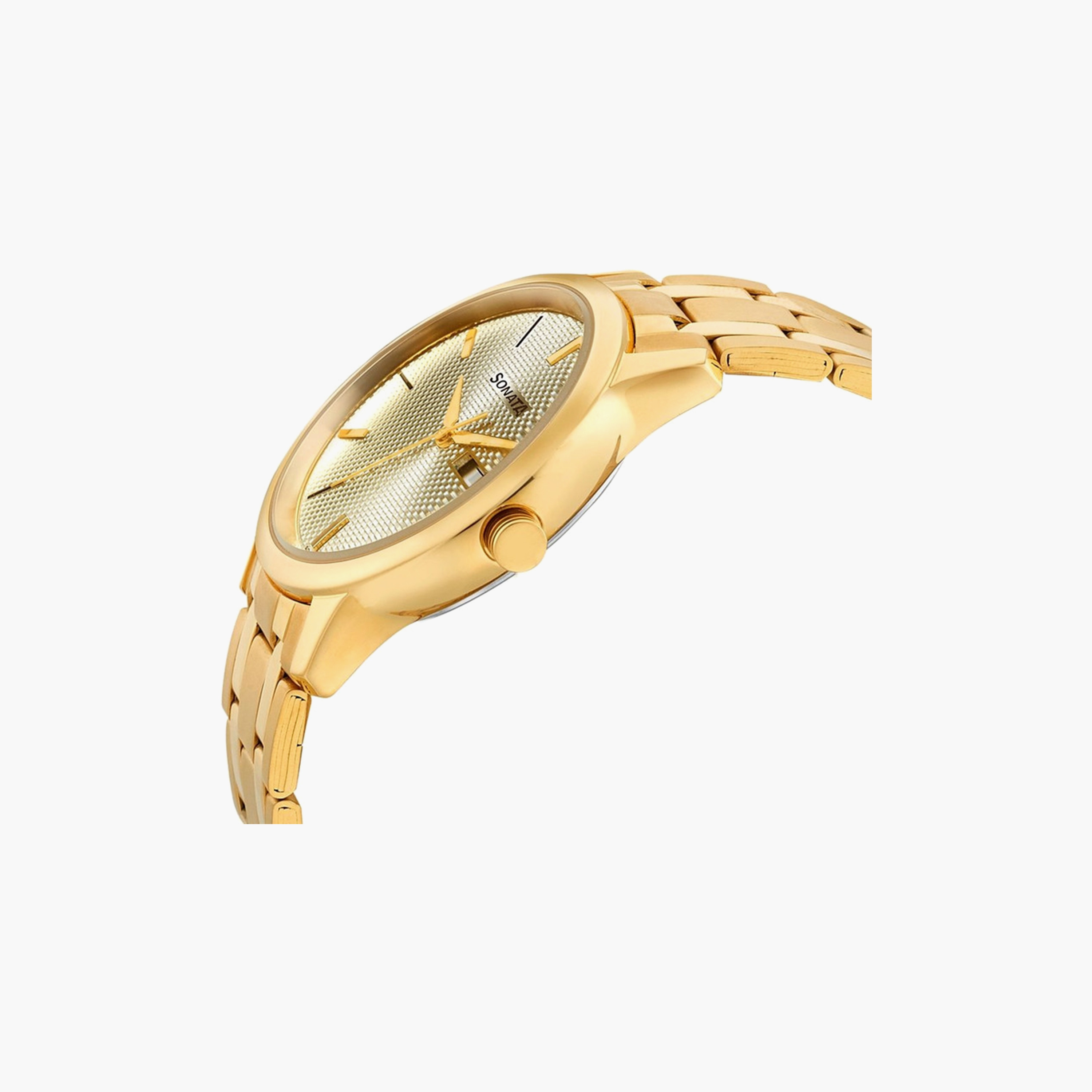 Sonata Men's Gold Analog Stainless Steel Strap Watch | 7134YM03 | 40 MM-men-watchesandjewellery-watches-image-4