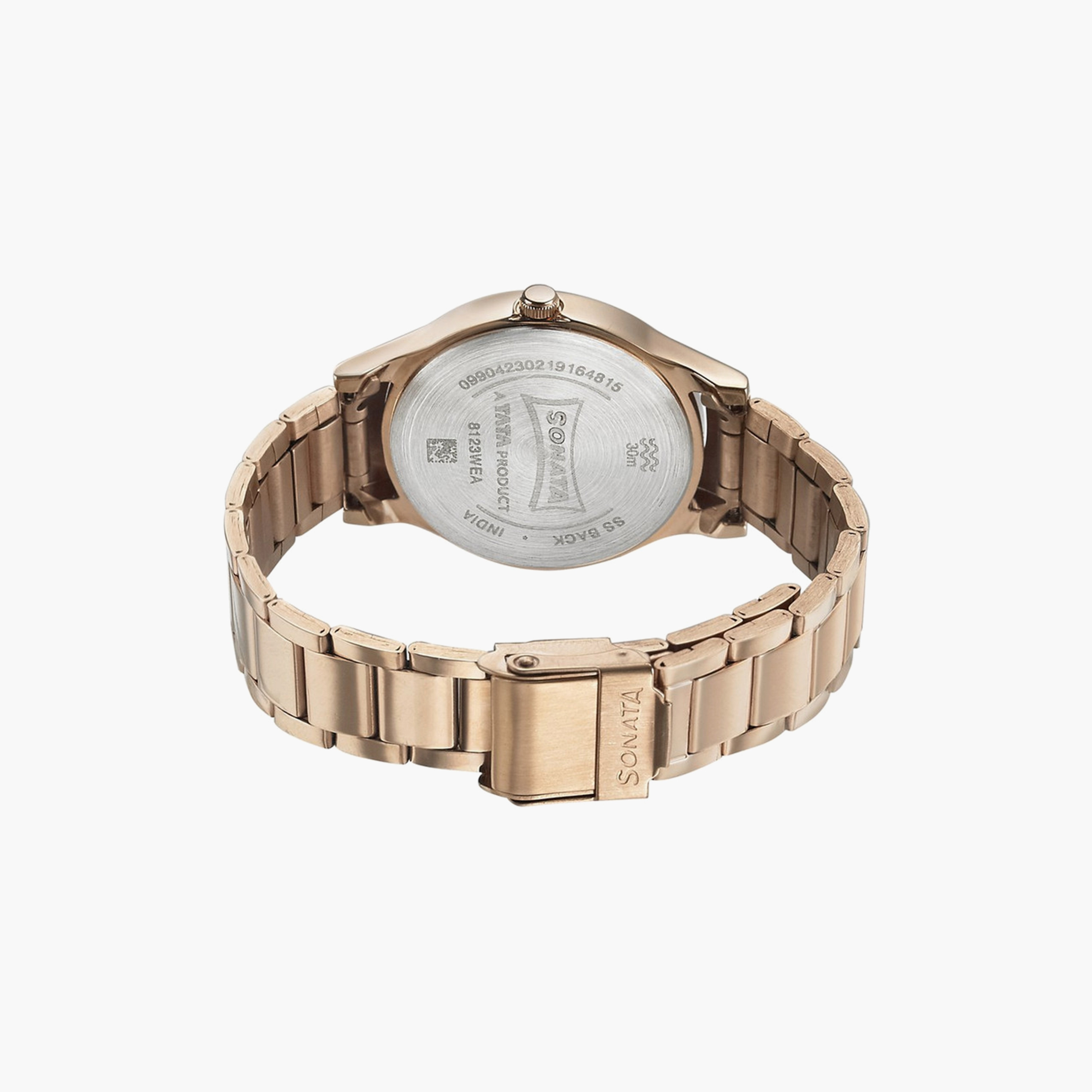 ساعة أنالوج ذهبية وردية بسوار ستانلس ستيل من سوناتا | 8123WM02-women-watchesandjewellery-watches-image-3