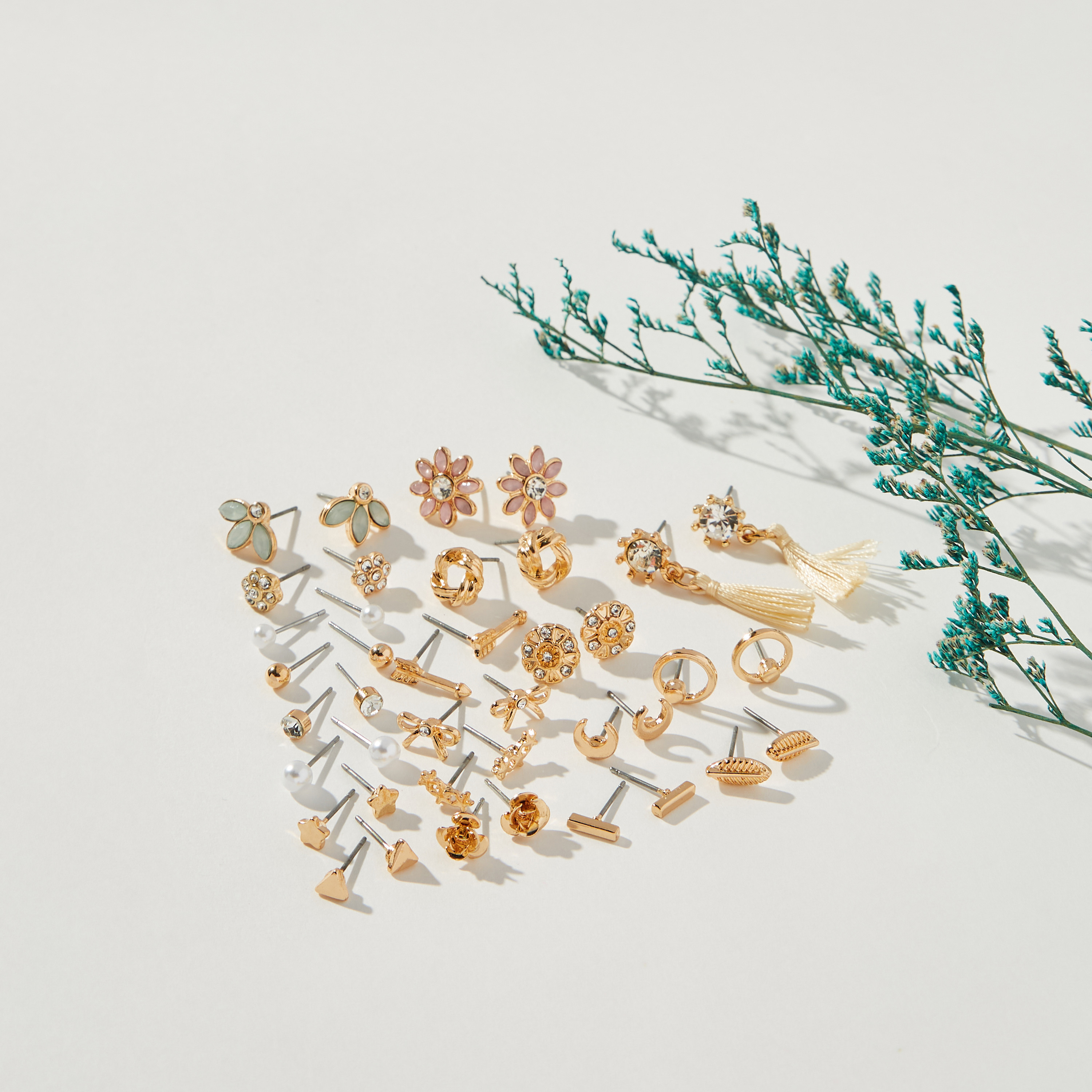 Assorted Stud Earrings with Pushback Closure - Set of 20-women-watchesandjewellery-jewellery-earrings-image-1