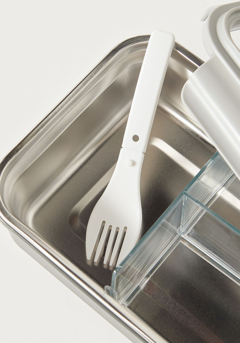 Shop Solid Sectioned Lunch Box with Foldable Fork Online | Centrepoint UAE