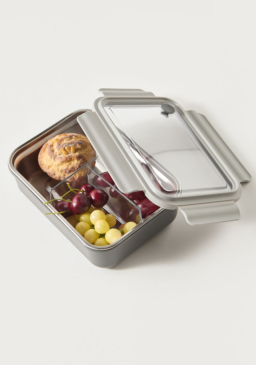 Shop Solid Sectioned Lunch Box with Foldable Fork Online | Centrepoint UAE