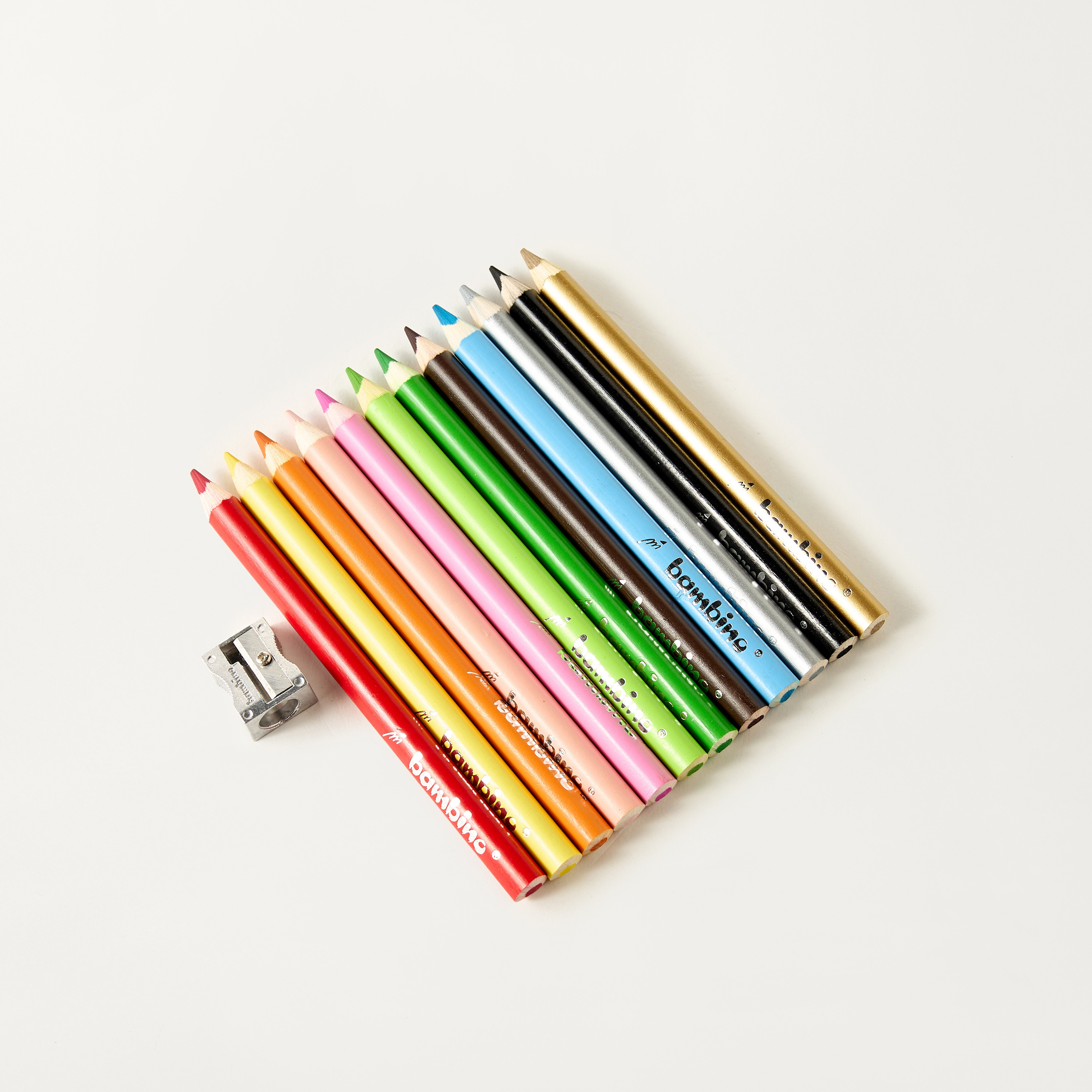Bambino 12-Piece Colour Pencil and Sharpener Set-school-stationery-pencilcases-image-1