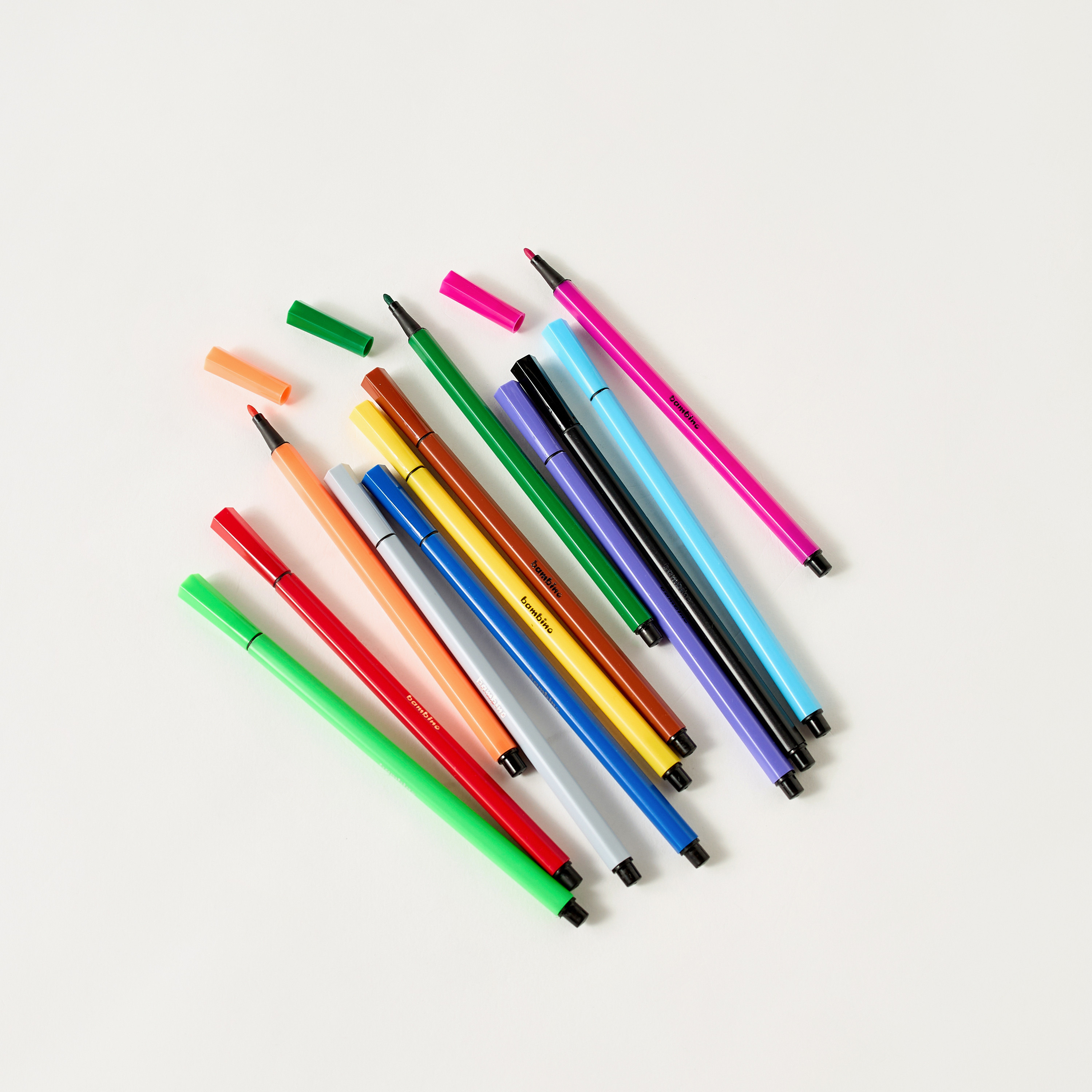 مجموعة أقلام ماركر 12 قطعة من بامبينو-school-stationery-accessories-image-2