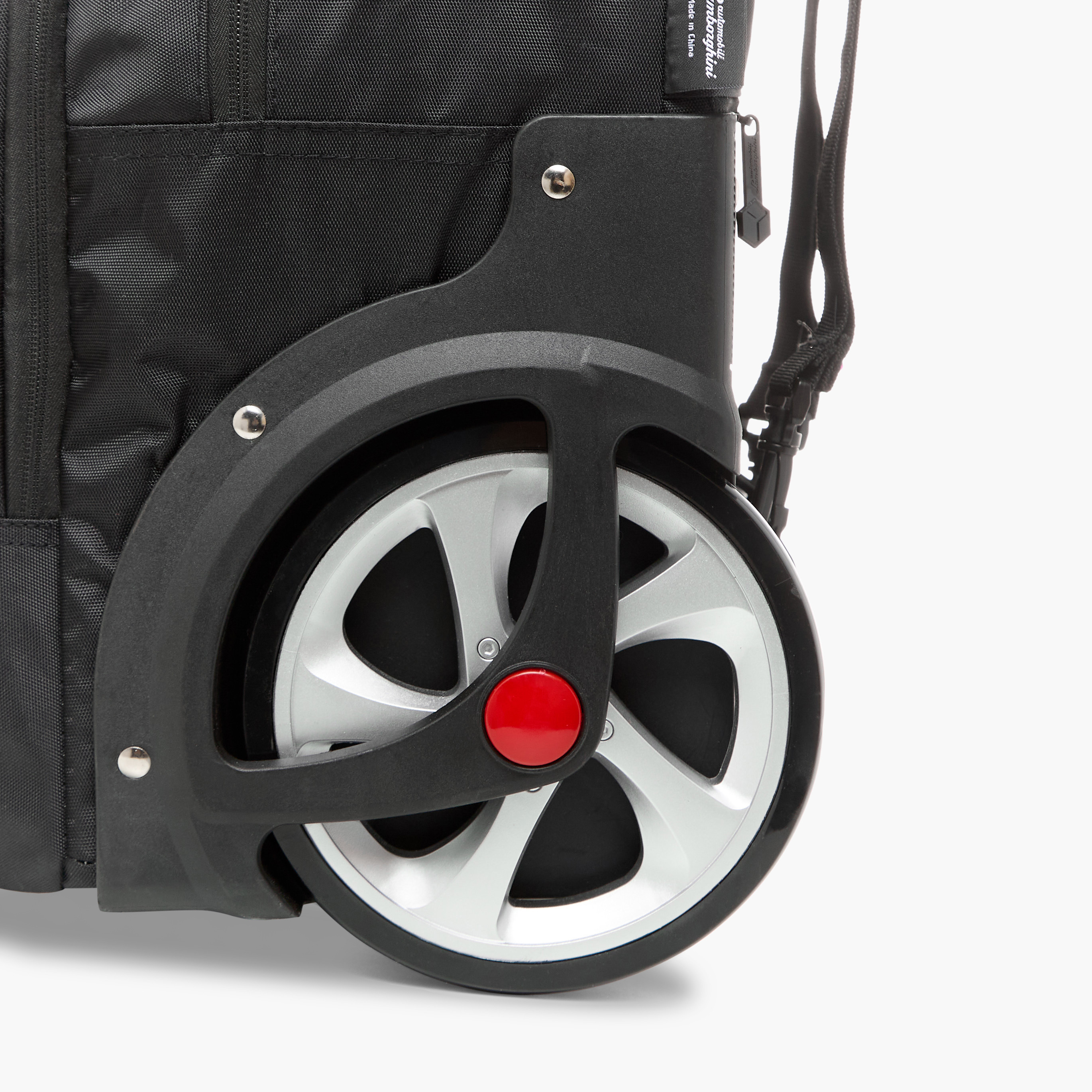 Lamborghini Logo Applique Trolley Backpack with Retractable Handle and Zip Closure - 18 inches-school-bagsandbackpacks-trolleybags-image-10