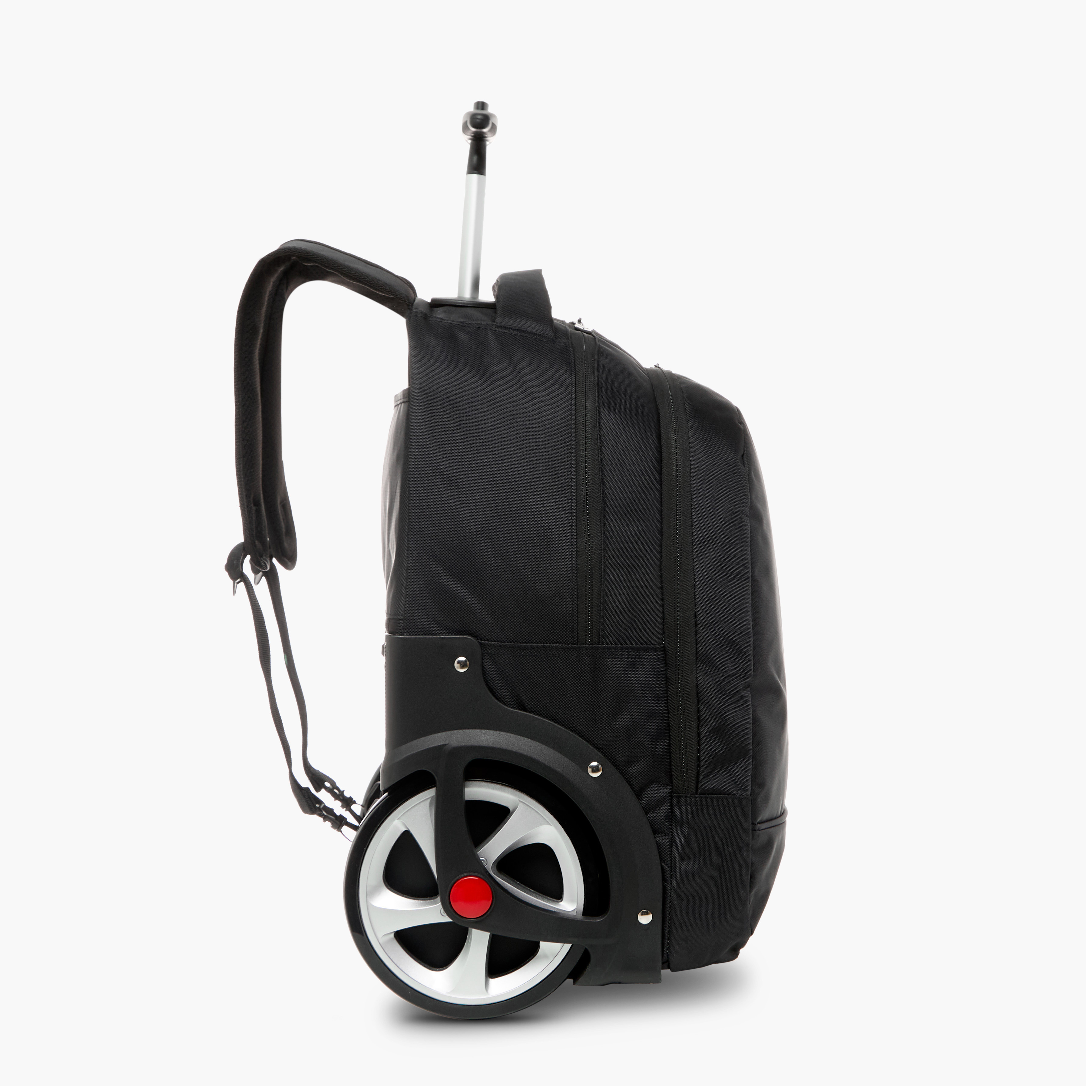 Lamborghini Logo Applique Trolley Backpack with Retractable Handle and Zip Closure - 18 inches-school-bagsandbackpacks-trolleybags-image-7
