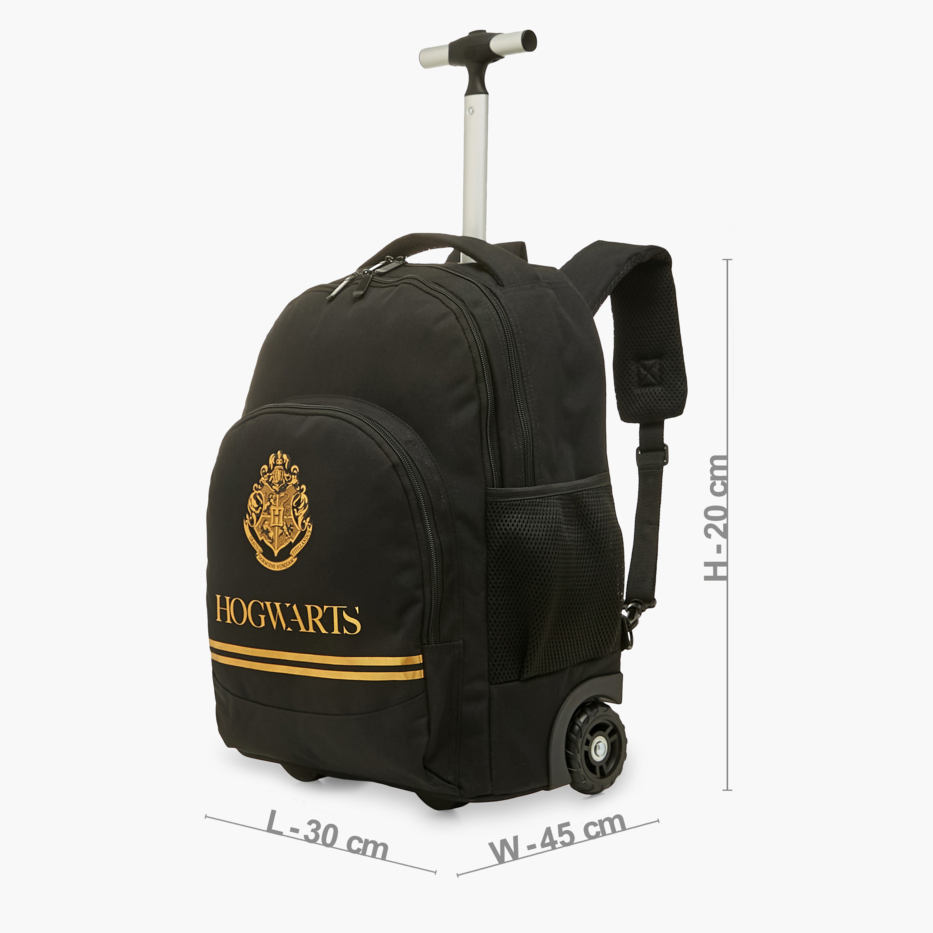 Hogwarts Print Trolley Backpack with Retractable Handle - 20 inch-school-bagsandbackpacks-trolleybags-image-2